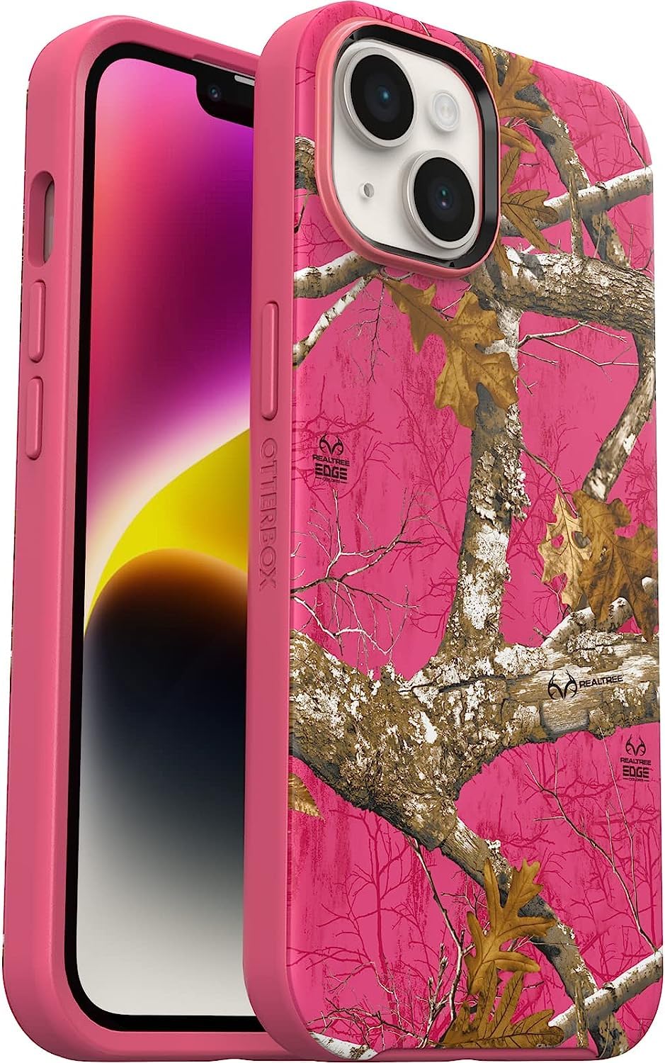 Otterbox Iphone 14 & Iphone 13 Symmetry Series+ Case   Realtree Flamingo Pink (Camo) (Gen 2), Ultra Sleek, Snaps To Magsafe, Rai