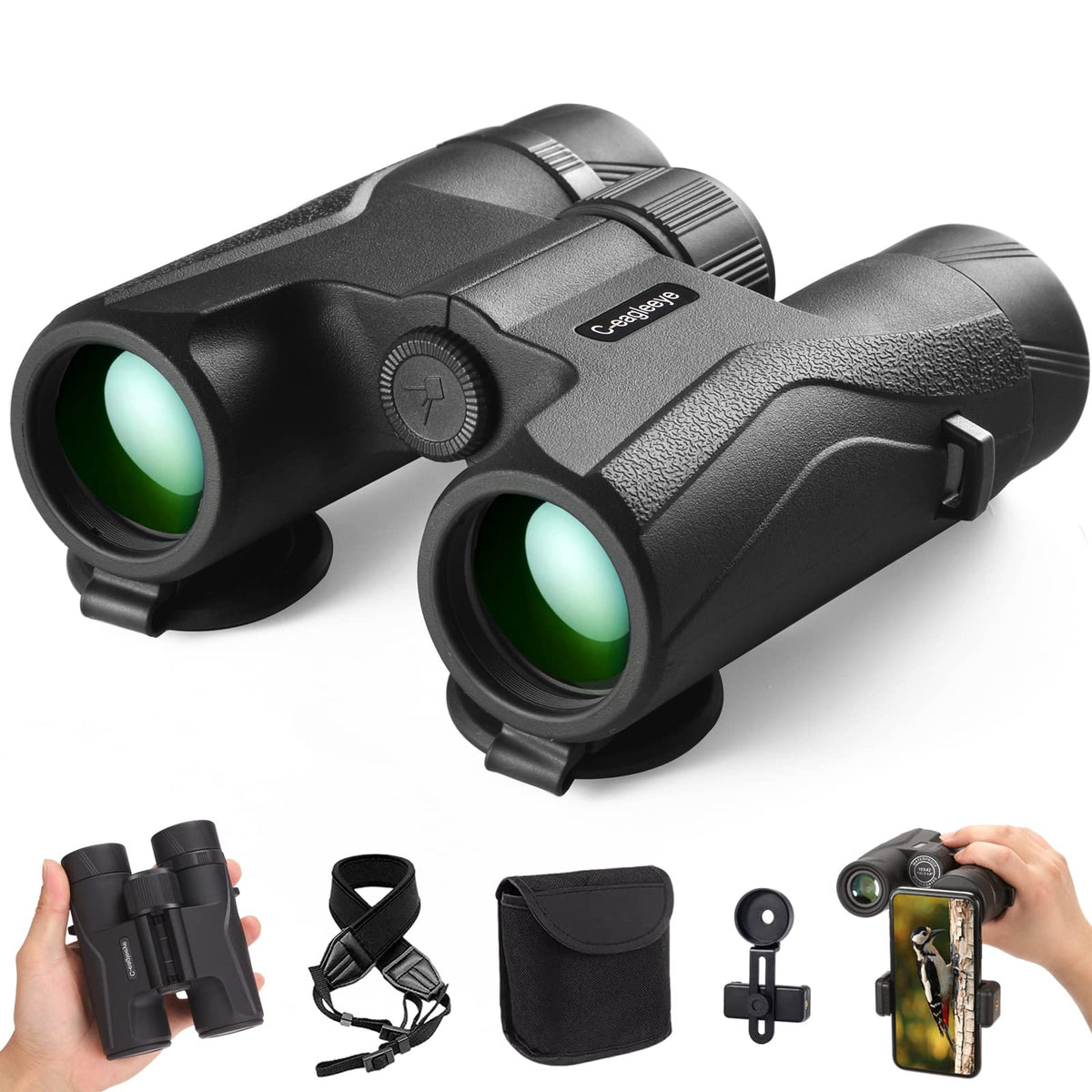 Compact Binoculars For Adult & Kids,Lightweight High-Powered 12X32 Binoculars For Bird Watching,Travel, And Adventure,Crystal Cl