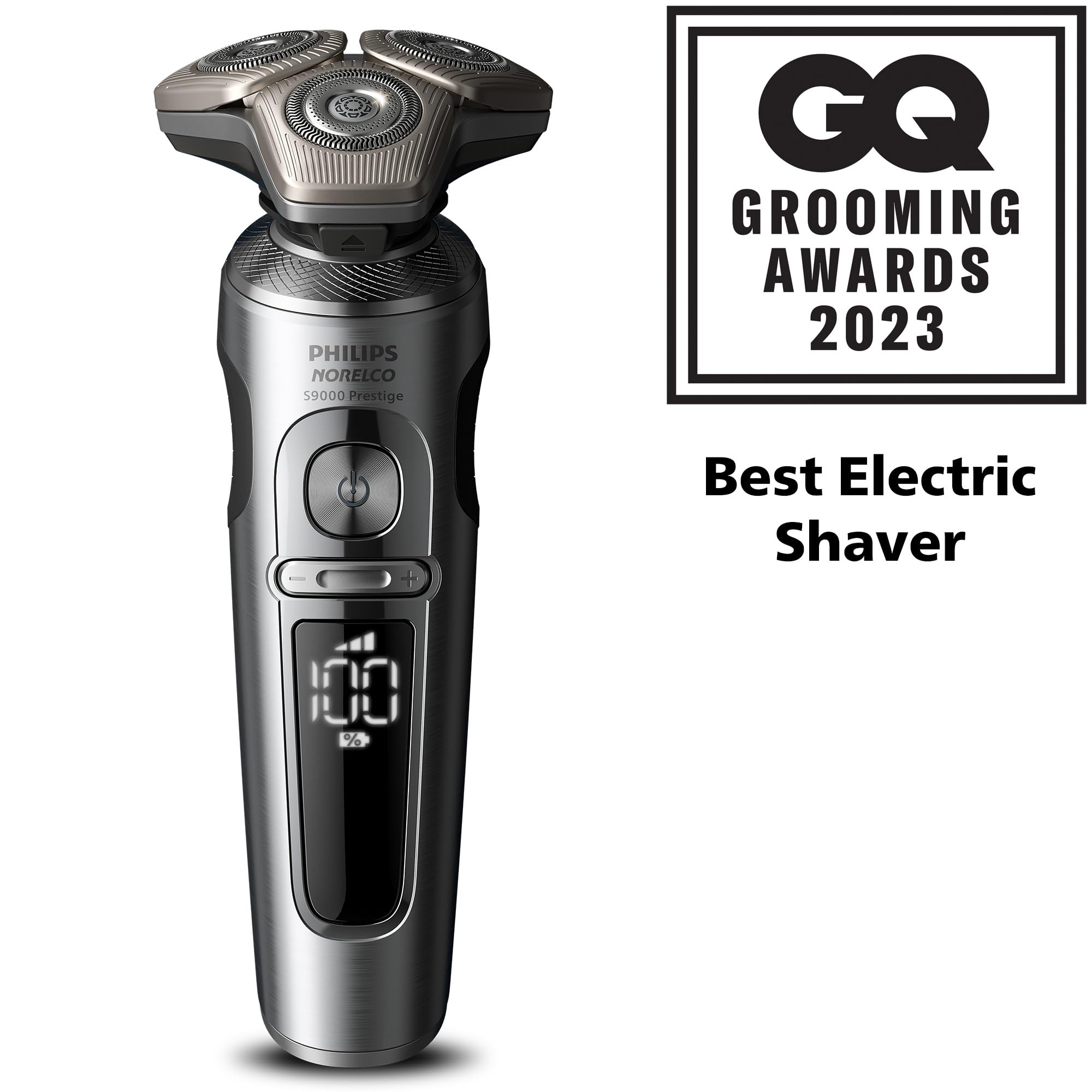 Philips Norelco S9000 Prestige Rechargeable Wet & Dry Electric Rotary Shaver With Precision Trimmer, Premium Case & Cleaning Sys