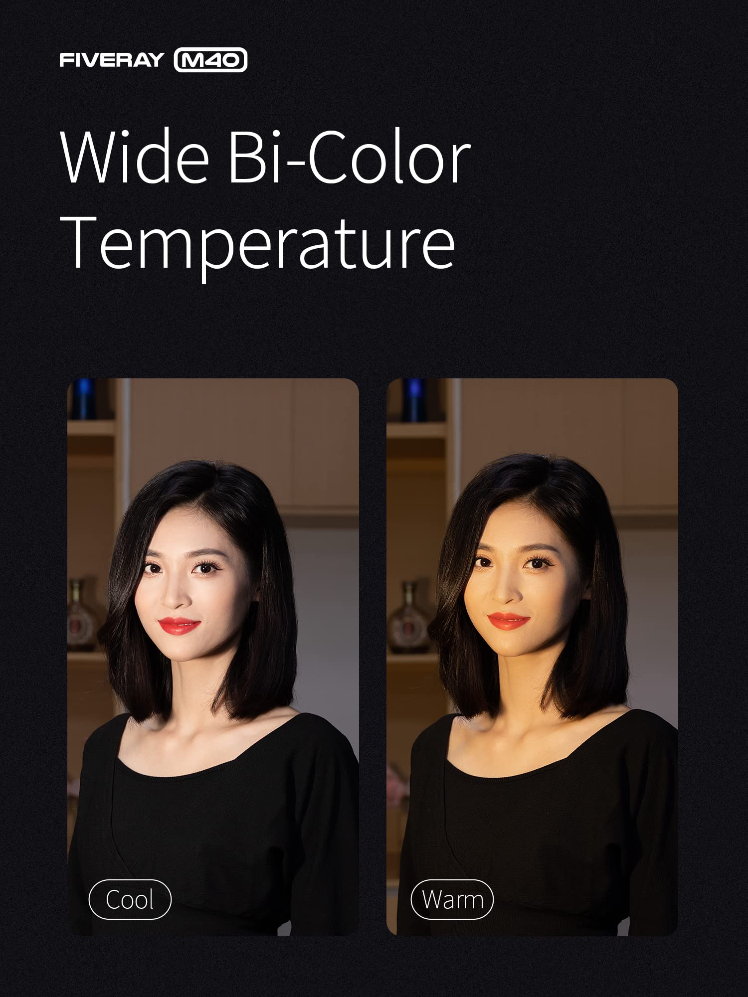 Zhiyun Fiveray M40 Video Light, 40W Portable Camera Light, 14000 Lux, Cri/Tlci 96+ 2700-6200K, 320G Led Panel Dslr Photography L