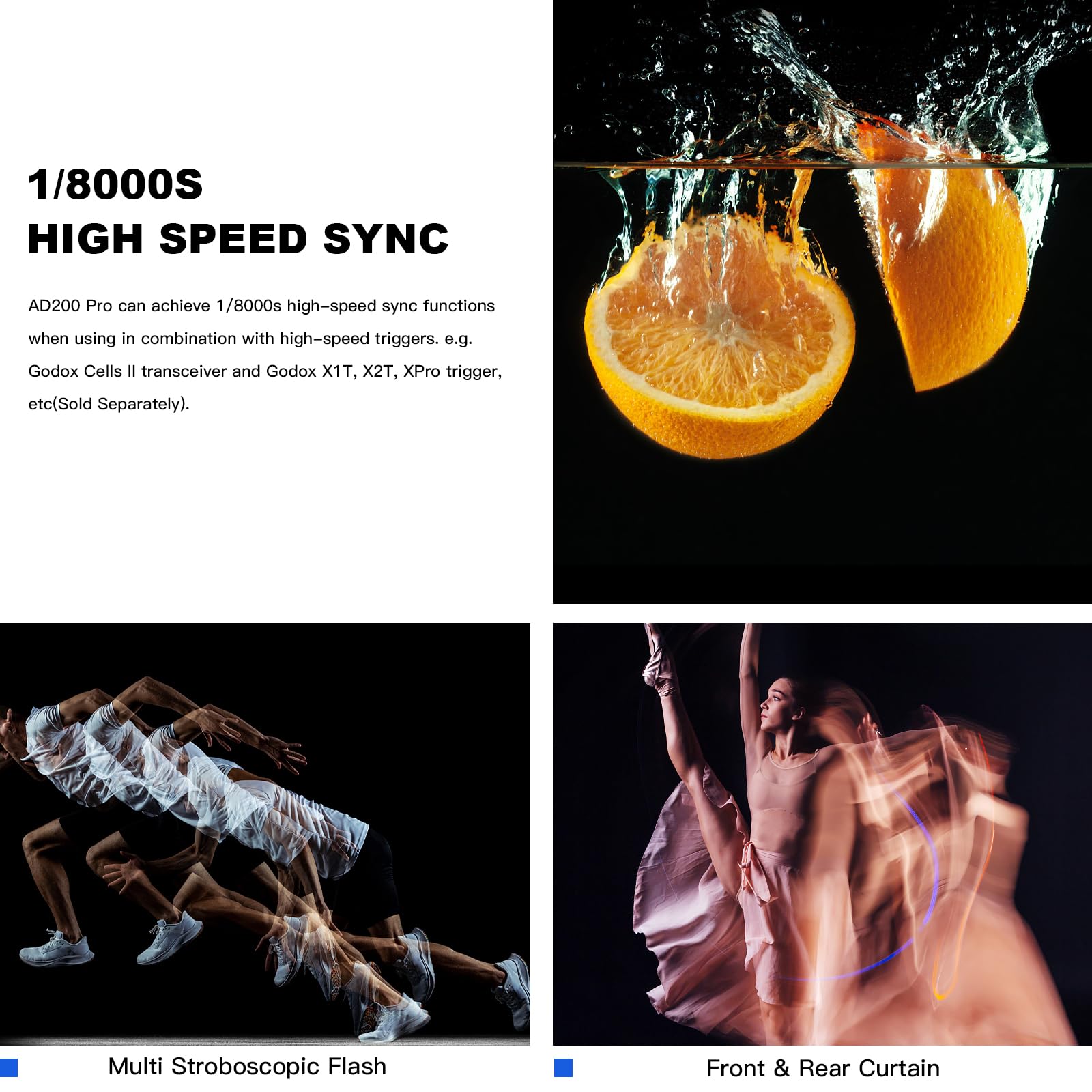 Godox Ad200Pro Godox Ad200 Pro Outdoor Speedlite,200Ws Ttl Hss 1/8000S 2.4G Pocket Flash Strobe Monolight With 2900Mah Lithium B