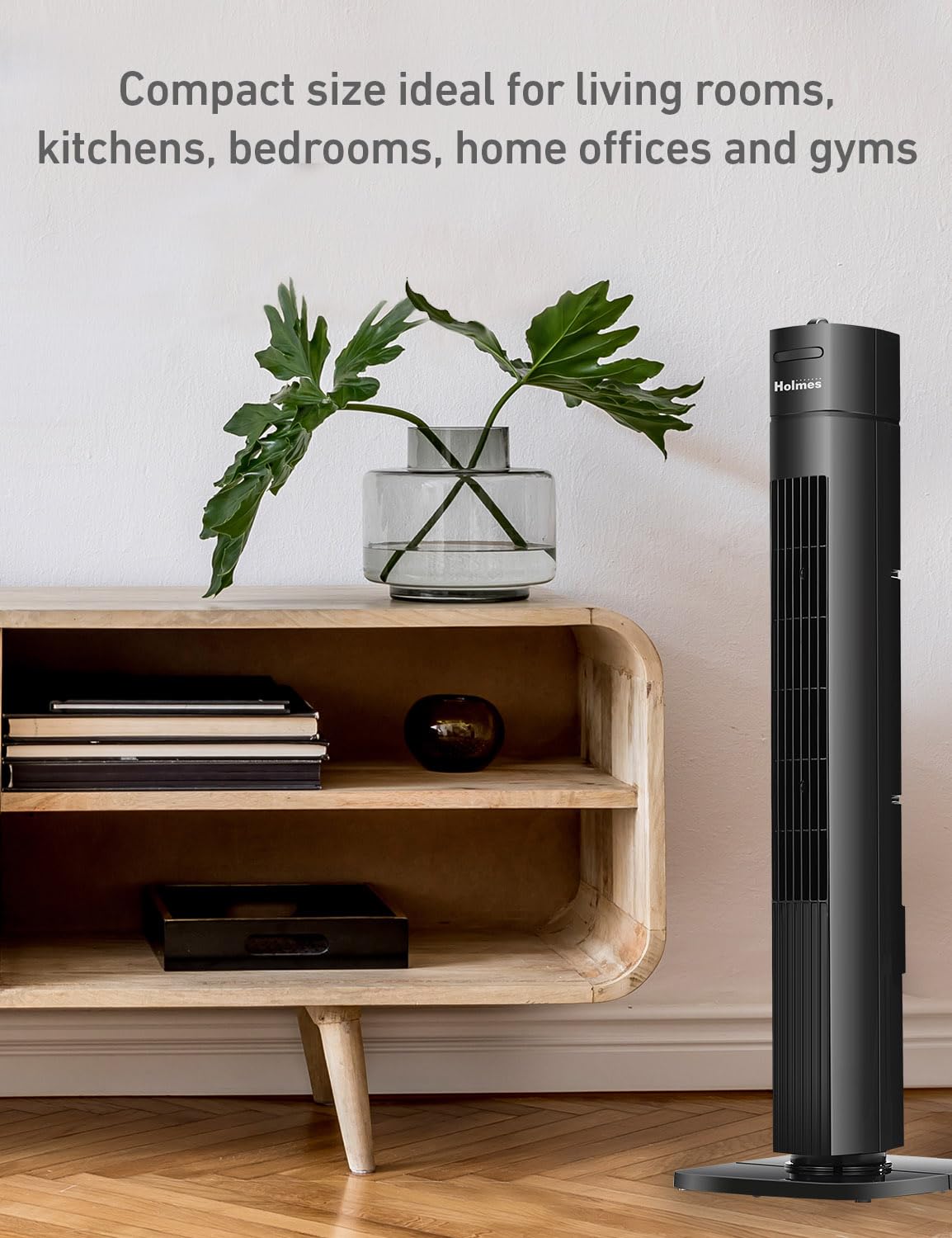 Holmes 31'' Manual Tower Fan, 70 Oscillation, 3 Speeds, 2 Hour Auto Shut Off Timer, Adjustable Vents, Compact And Slim Profile,