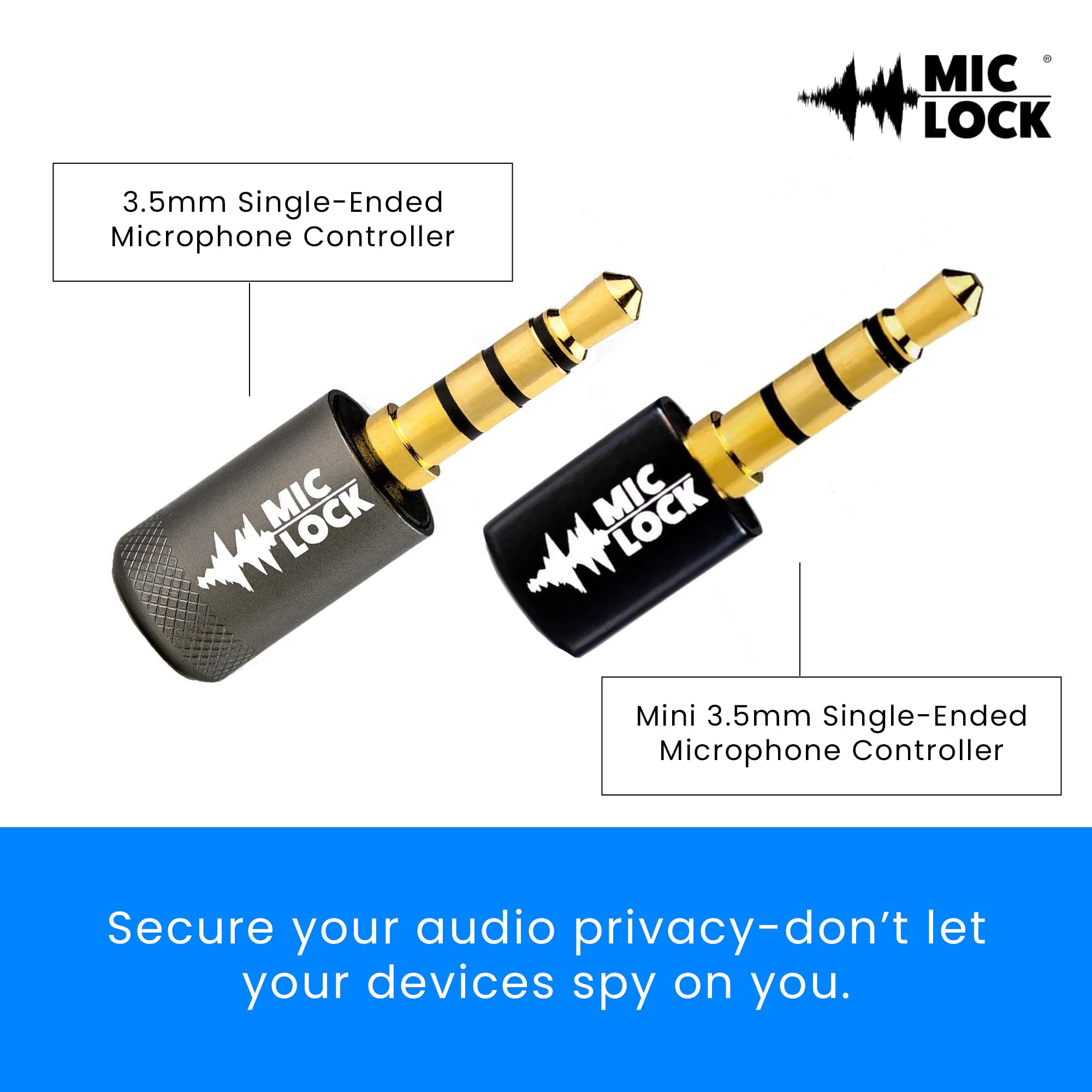 Mic-Lock Mini 3.5Mm For Headphone Port - Microphone Audio And Data Security - Privacy Protector For Laptops, Smartphones, Tablet
