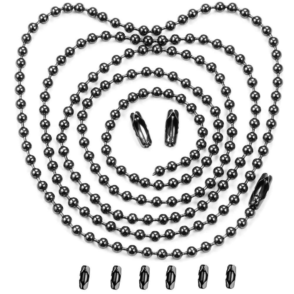 Vinaco Pull Chain Extension, 2 Pack 36'' Stainless Steel Ceiling Fan Pull Chain, Strong Bearing & Rustproof, 6 Size Light Chain