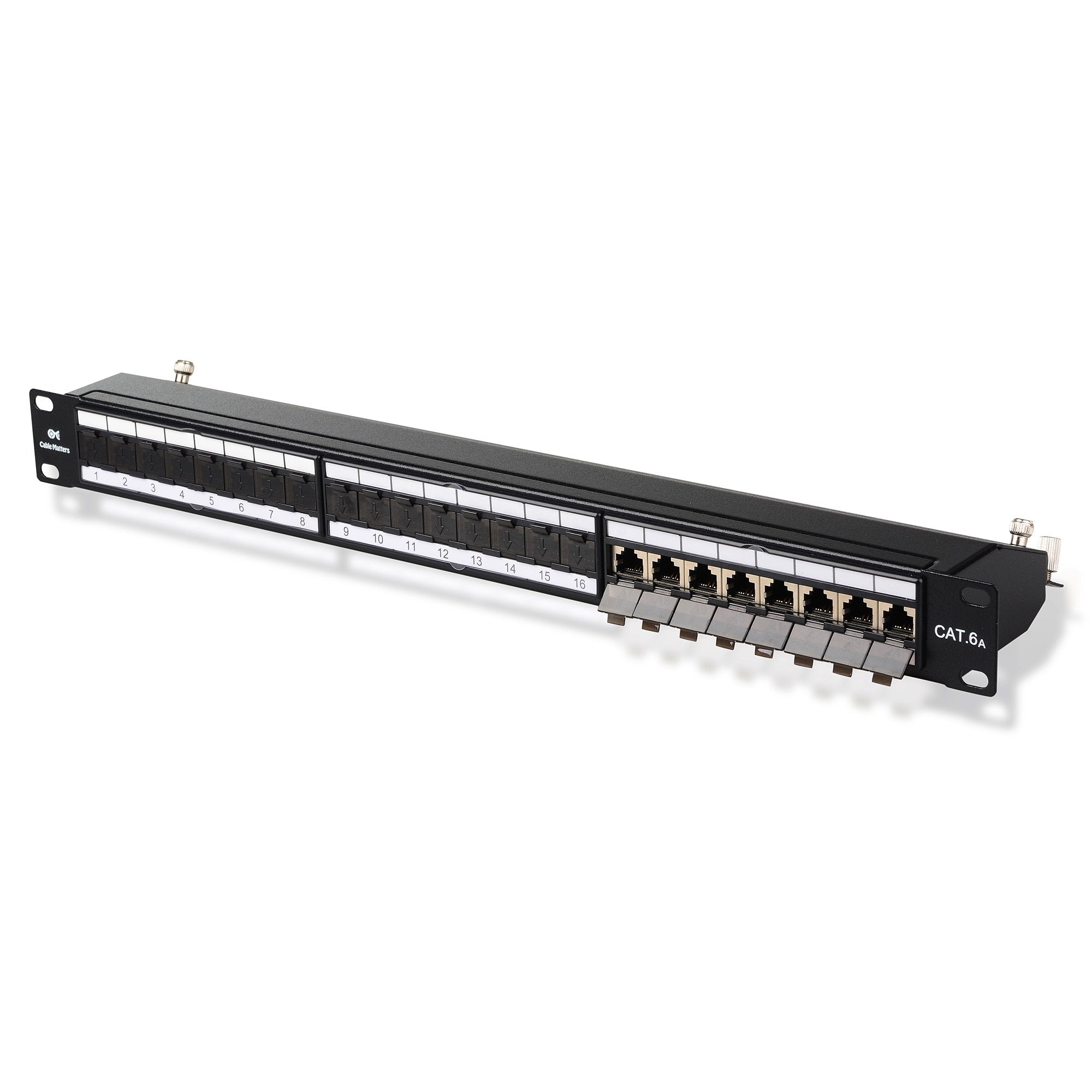 Cable Matters Rackmount or Wall Mount 24 Port Shielded RJ45 Patch Panel with Jack Shutter
