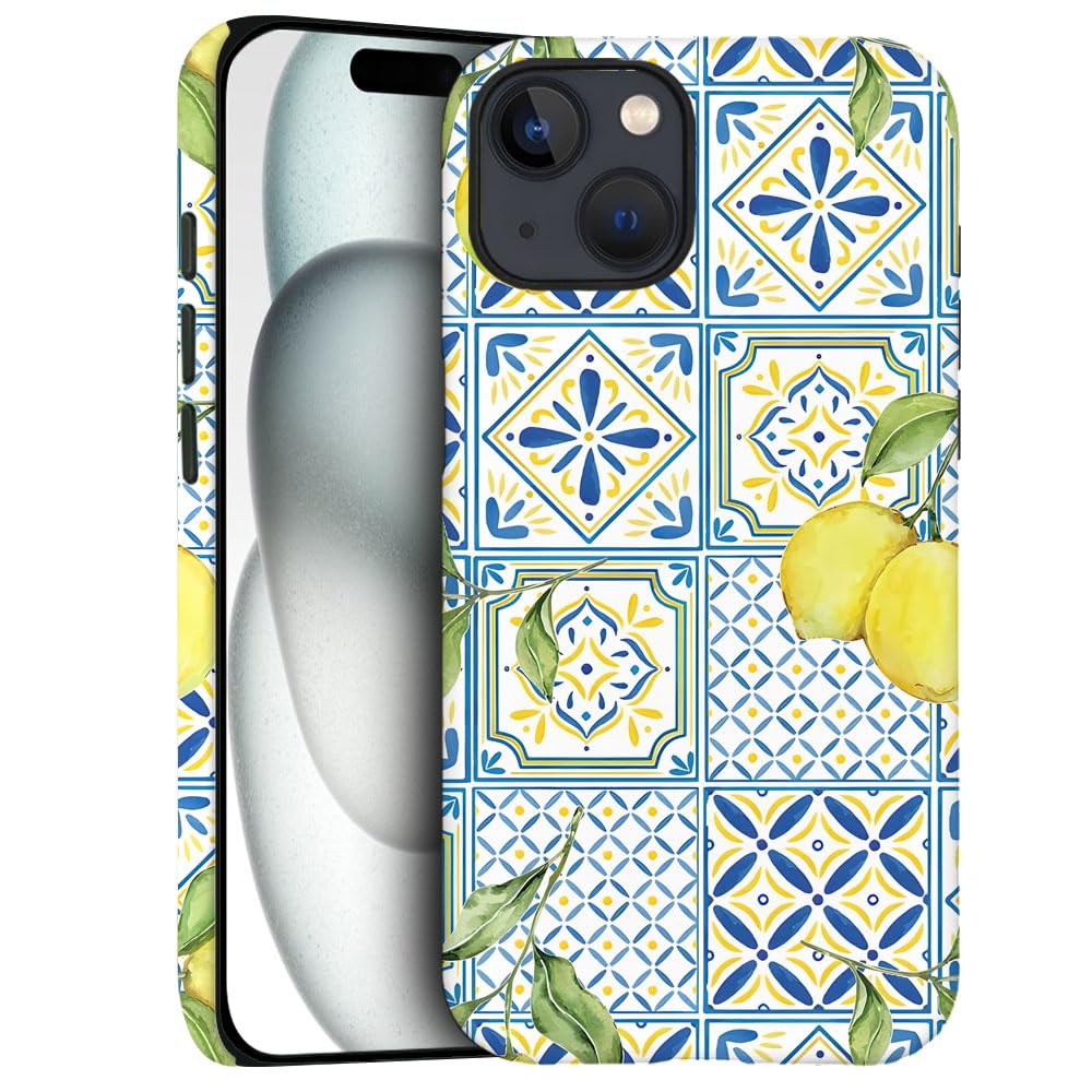 Case for iPhone 13 - Slim Fit Anti-Scratch Phone Case for Girl Women - Lemon Collage Summer (Frosted)