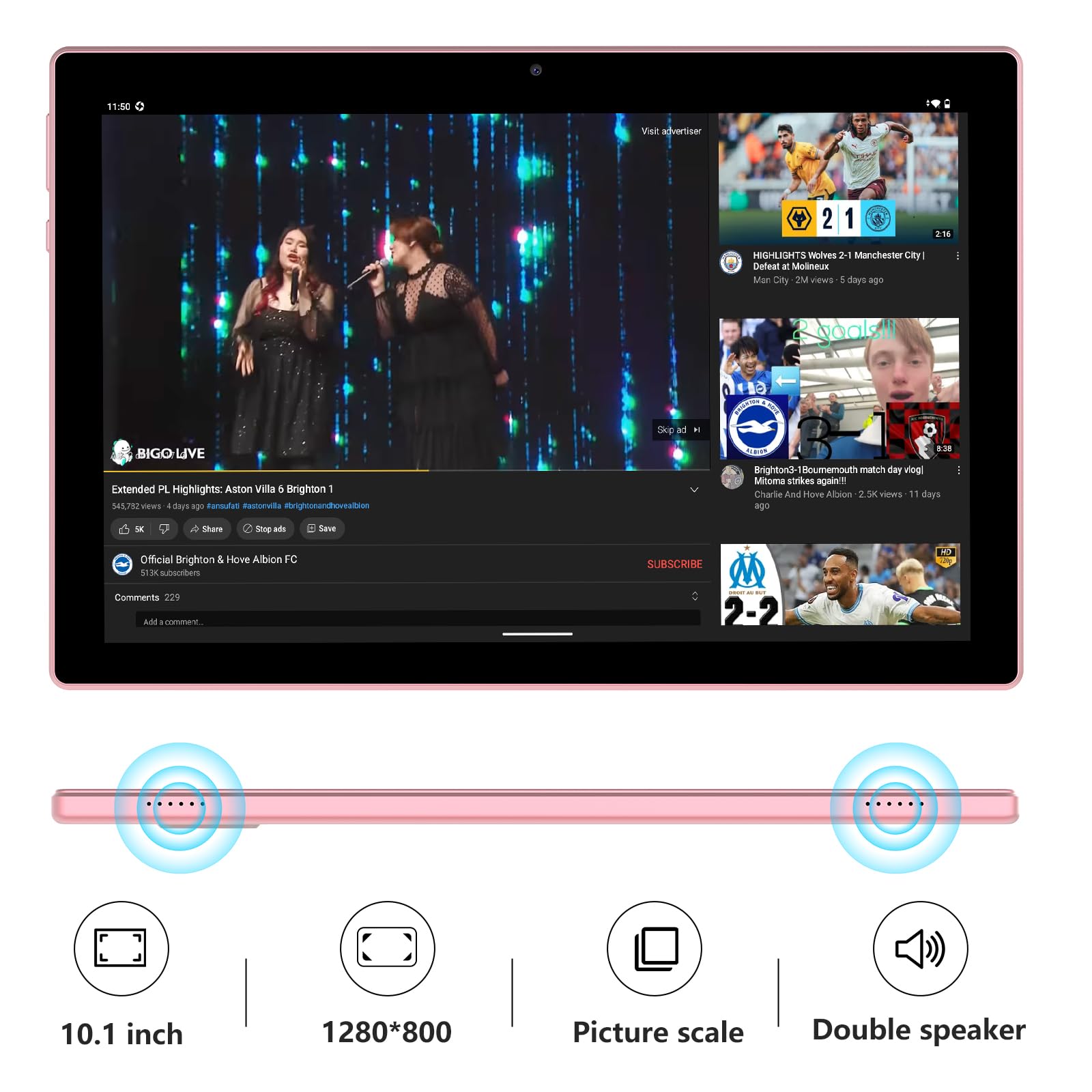 10 Inch Android 13 Tablet, 8Gb Ram+64Gb Rom+512Gb Expandable Computer Tablets Pc, Ips Screen, 2+8Mp Dual Camera, Wifi, Bt, Googl