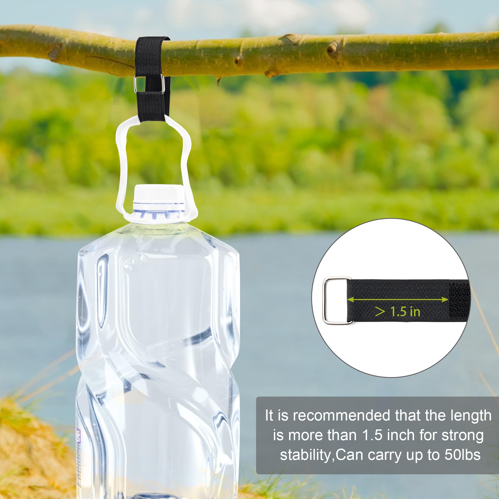 1''X16Ft Hook And Loop Straps With 25 Metal Buckles, Adjustable Fastening Cable Straps, Free Cut Length, Reusable Nylon Cable Ti