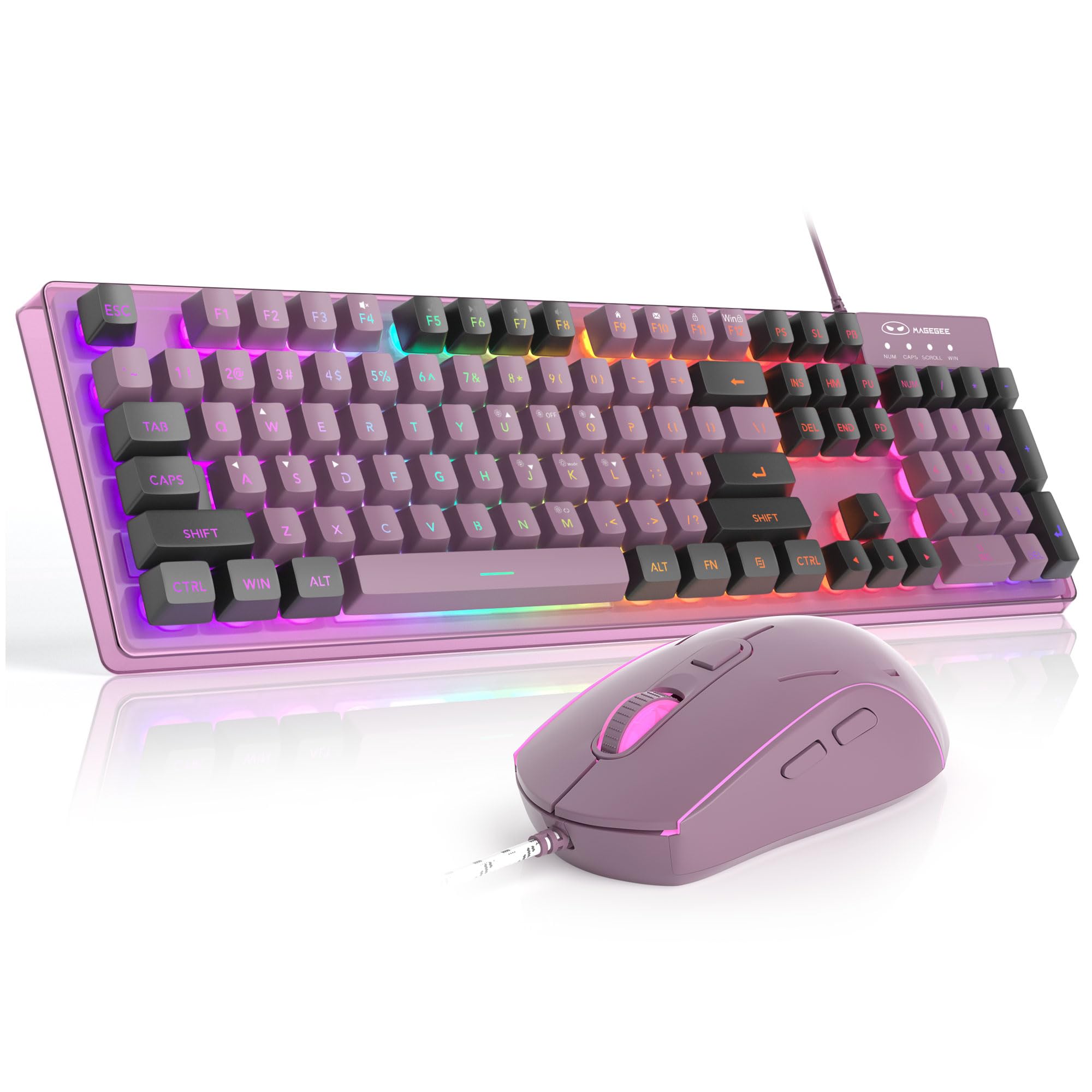 Gaming Keyboard and Mouse Combo, K1 RGB LED Backlit Keyboard with 104 Key Computer PC Gaming Keyboard for PC/Laptop (Blackcurran