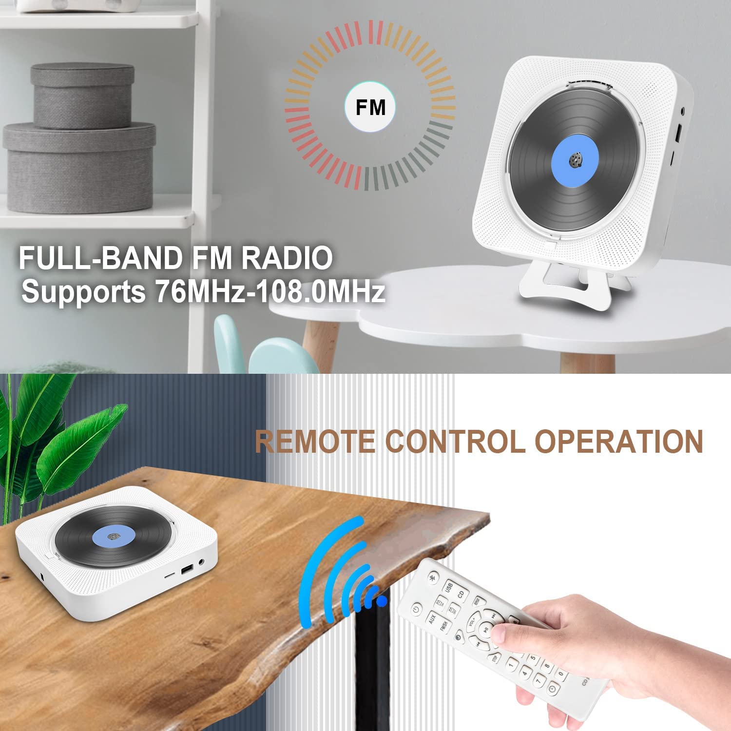 Austepax Cd Player Portable With Bluetooth Portable Cd Player With Speakers Small Cd Player Portable With Remote Control Portabl