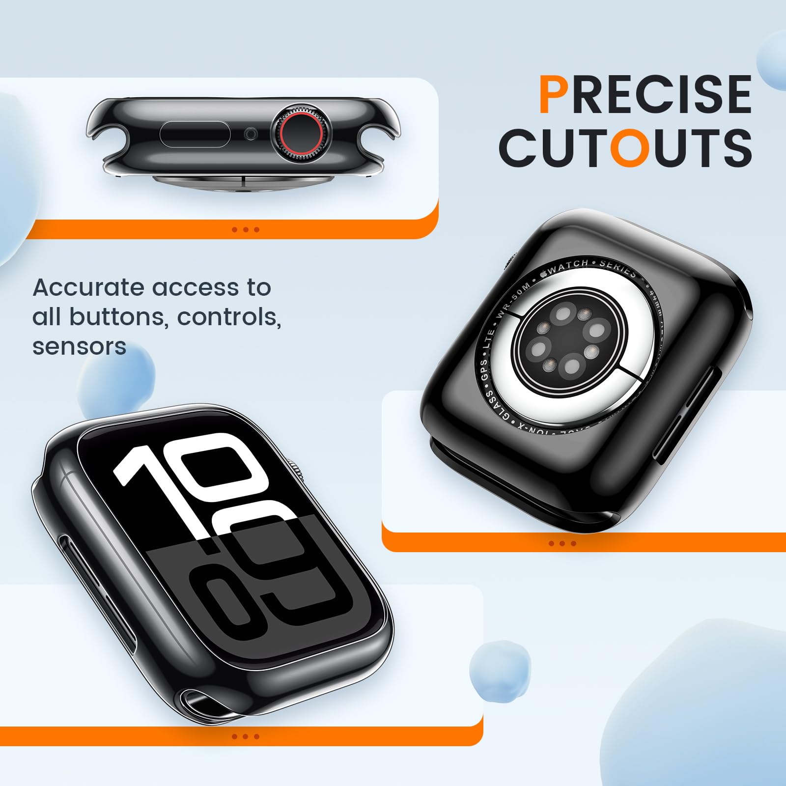 [2 Pack] Goton Bumper Case For Apple Watch Series 10 42Mm, Ultra Thin Soft Tpu Shockproof Case Cover Bumper Protector For Iwatch