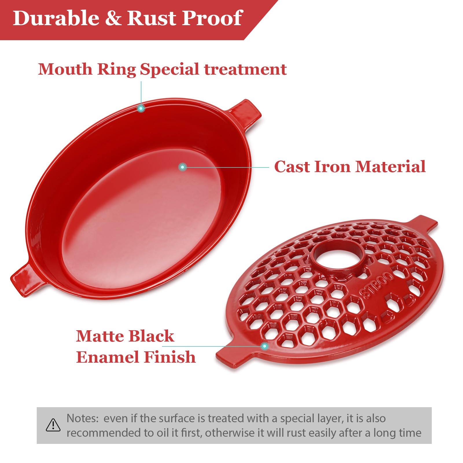 Stboo Wood Stove Steamer: Cast Iron Fireplace Humidifier | Indoor Pot For Home Heating | Bowl Fireplace Stove Covers Accessories