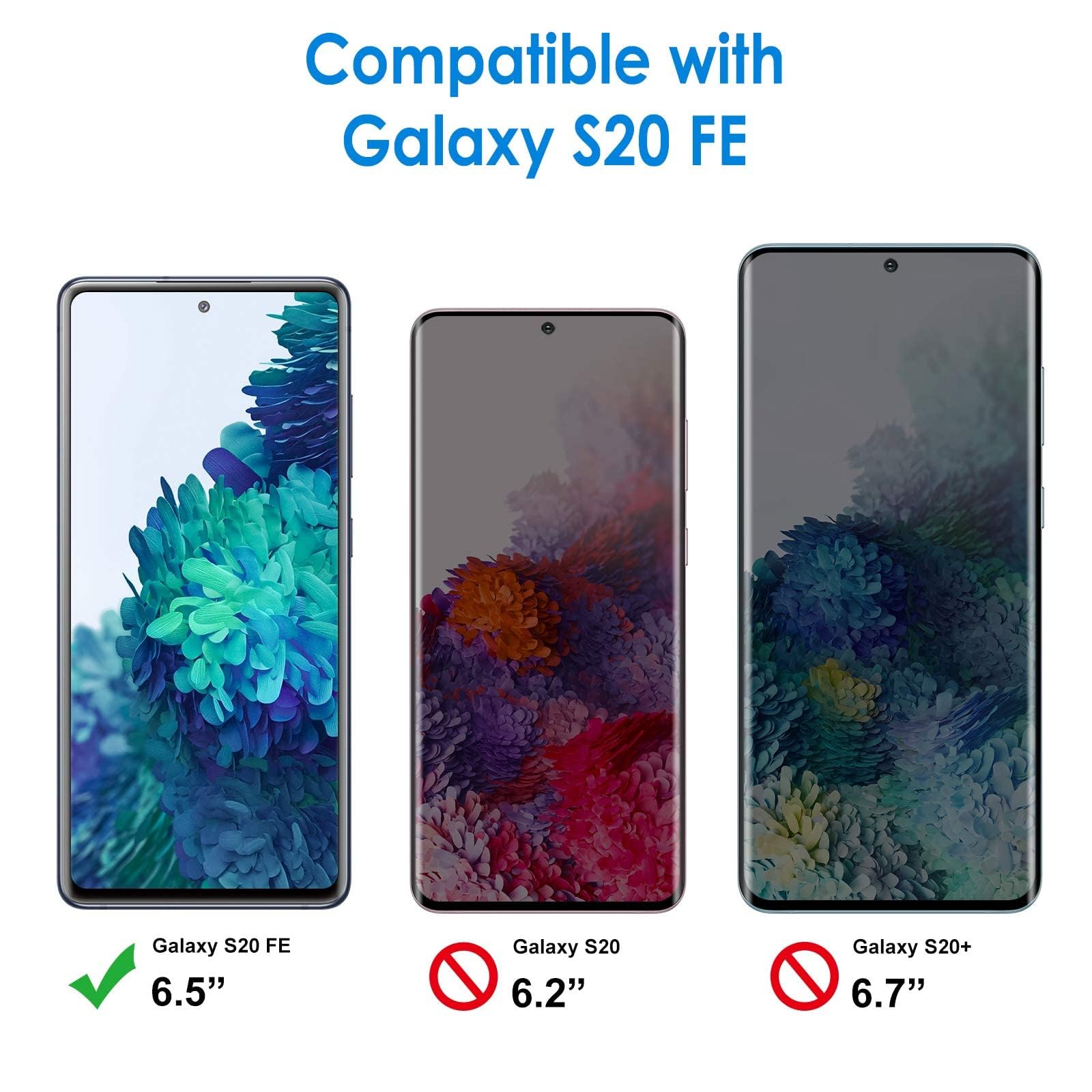 Jetech Screen Protector Compatible With Samsung Galaxy S20 Fe 6.5 Inch, Tempered Glass Film, 3 Pack