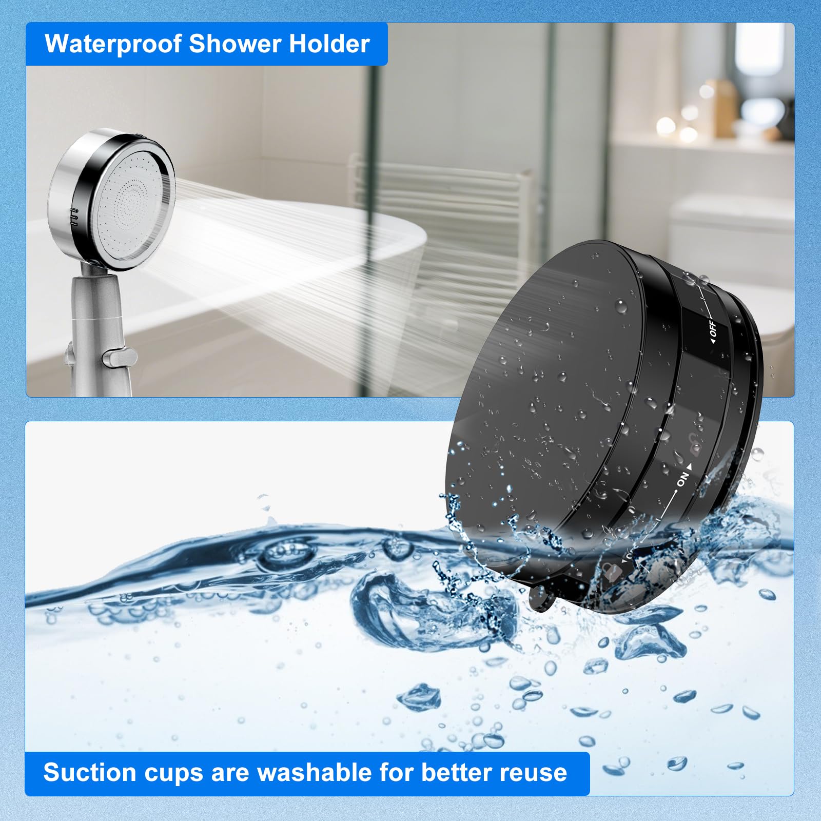 Cloudvalley Magnetic Shower Mirror Phone Holder, Portable Vacuum Suction Cup Phone Mount For Iphone 16 15 14 13 12, Hands-Free P