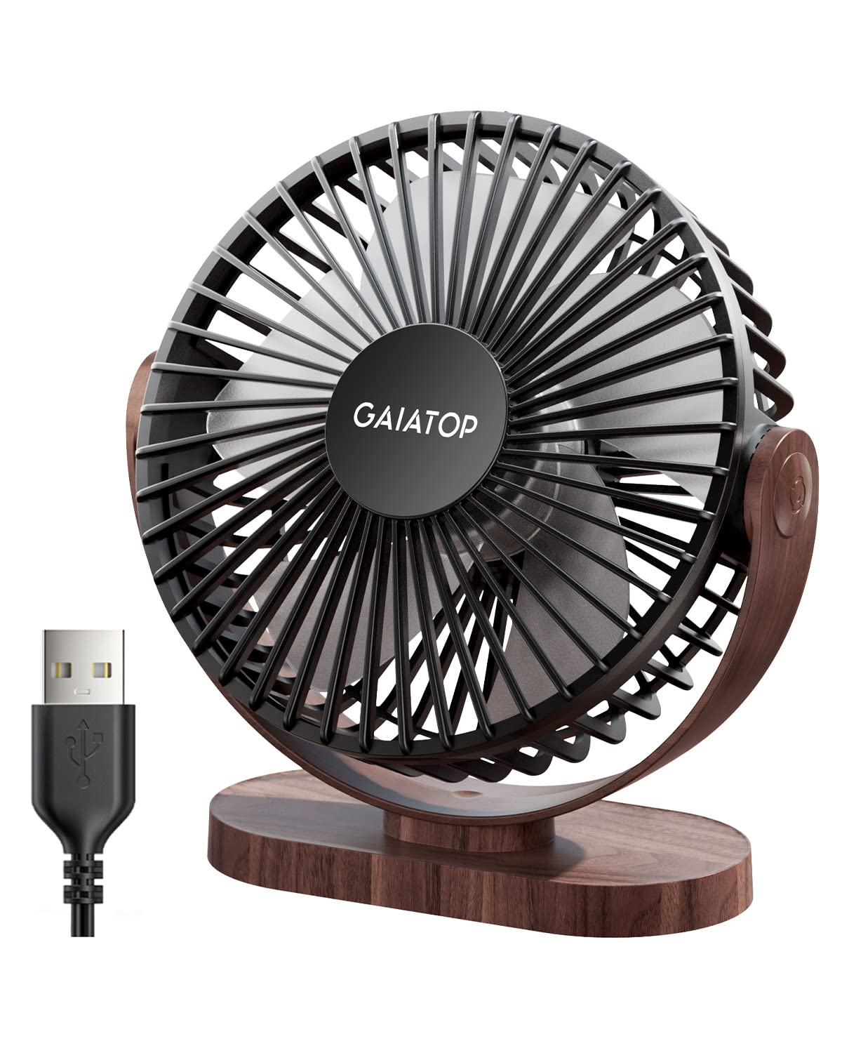 Gaiatop Usb Desk Fan, 3 Speeds Powerful Portable Fan, 5.5 Inch Quiet Cooling Mini Fan, 90    Rotate Small Table Fan With 5Ft Cab