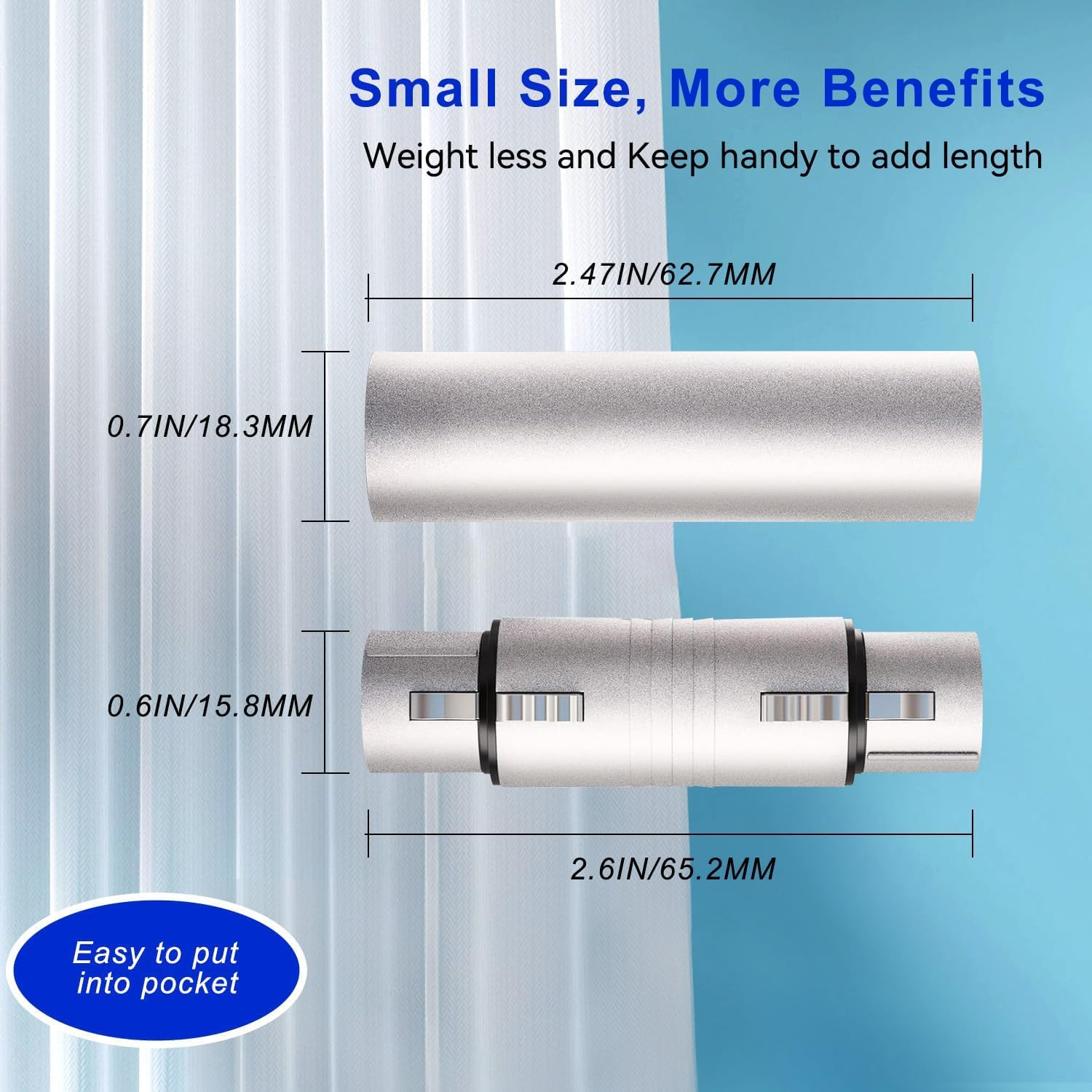 Xlr Adapter Connectors 4 Pack ,2 Xlr Male To Male Connectors And 2 Xlr Female To Female Connectors For Microphone, Mixer, Silver