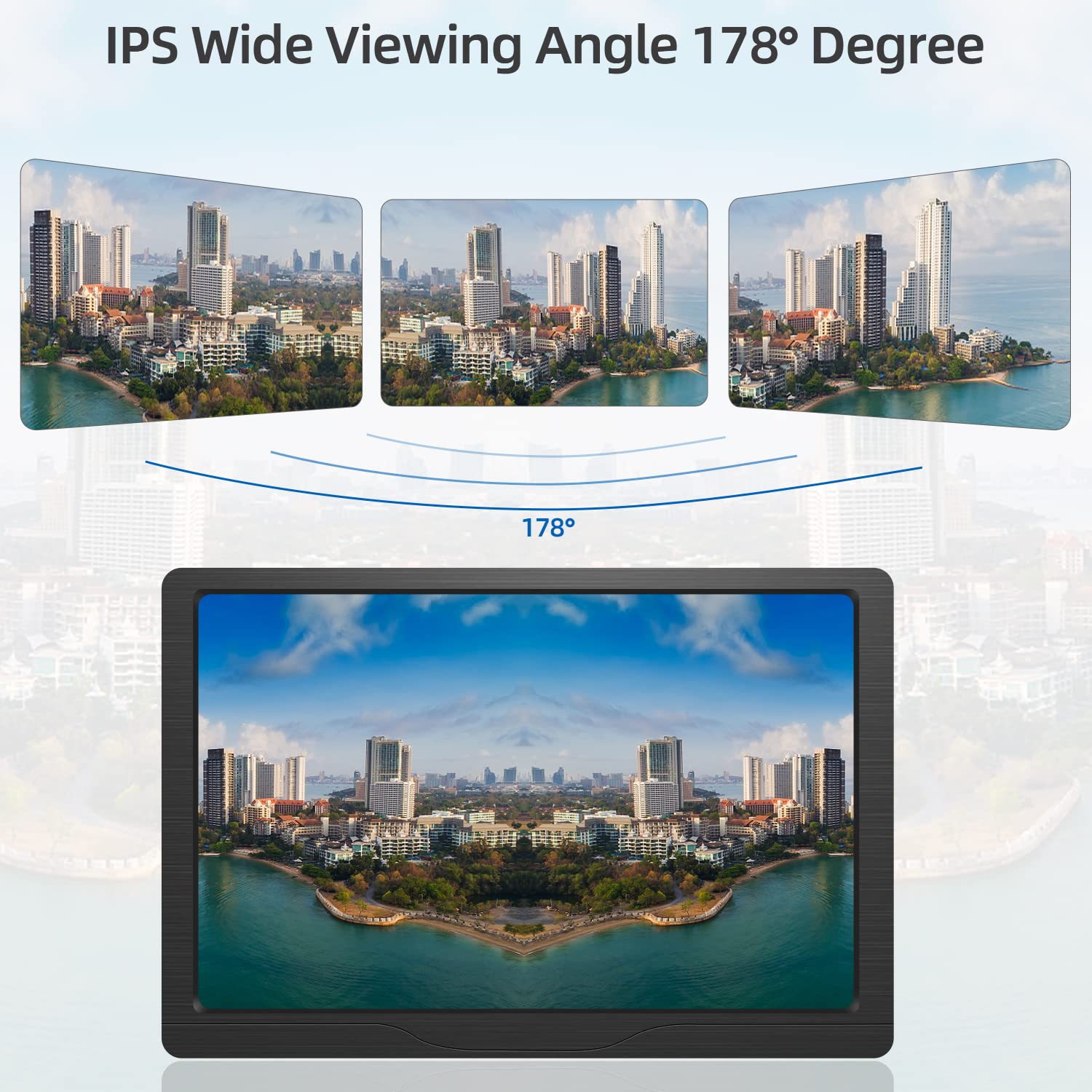 Hmtech 10.1 Inch Hdmi Monitor 1280X800 Portable Hd Vga Monitor Lcd Ips Screen W/Dual Speaker For Raspberry Pi/Pc/Laptop/Tv/Camer