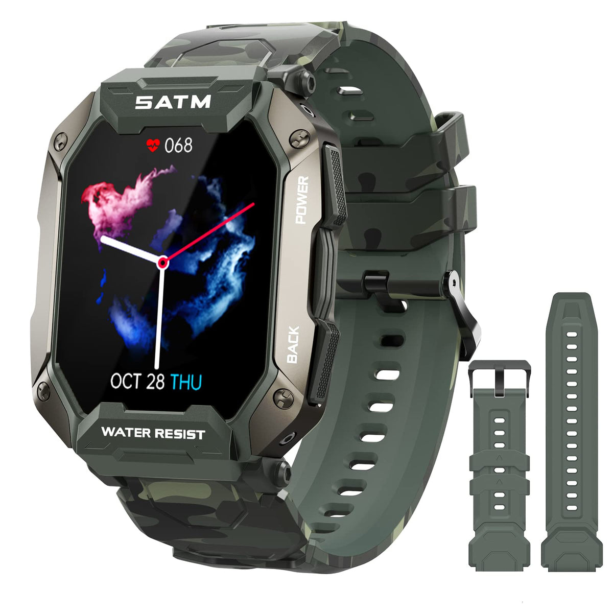 Pyrodum Smart Watches For Men, 1.71'' Hd Fitness Watch With Heart Rate Blood Pressure Monitor,5Atm Waterproof Smart Watch For An