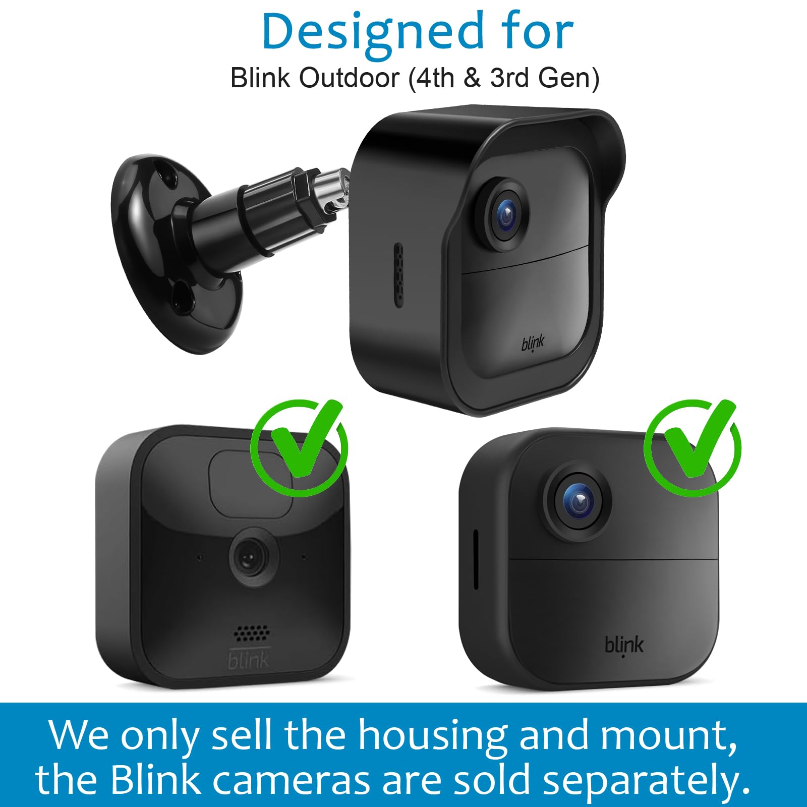 Zortwury Wall Mount For Blink Outdoor 4 (4Th Gen & 3Rd Gen), 5 Pack Weatherproof Protective Housing And 360 Adjustable Mount Wit