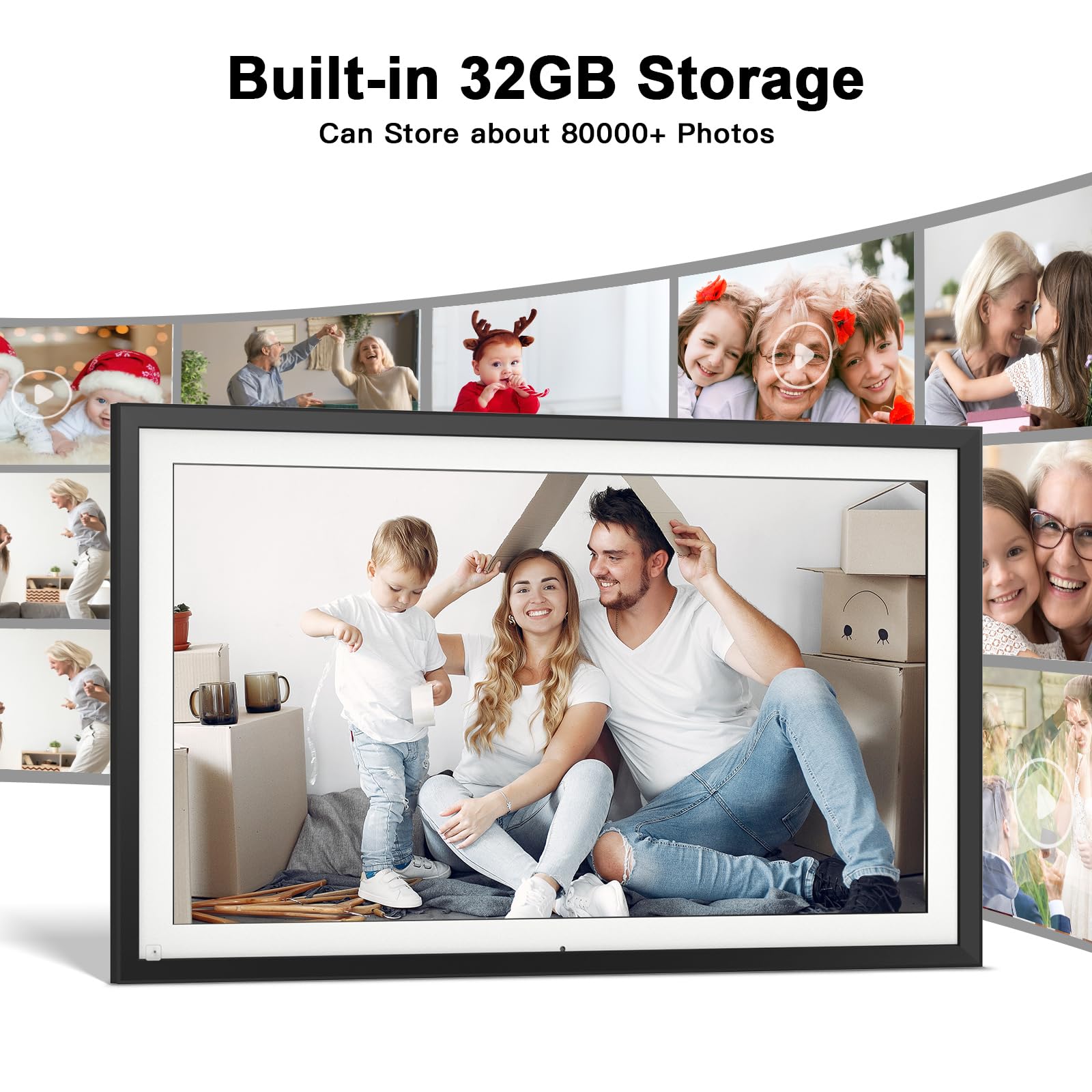 Large Digital Picture Frame 15.6-Inch-Wifi-Photo-Frame - 1920*1080 Fhd Touch Screen Digital Frame, 32Gb, Tabletop&Wall Mounted,