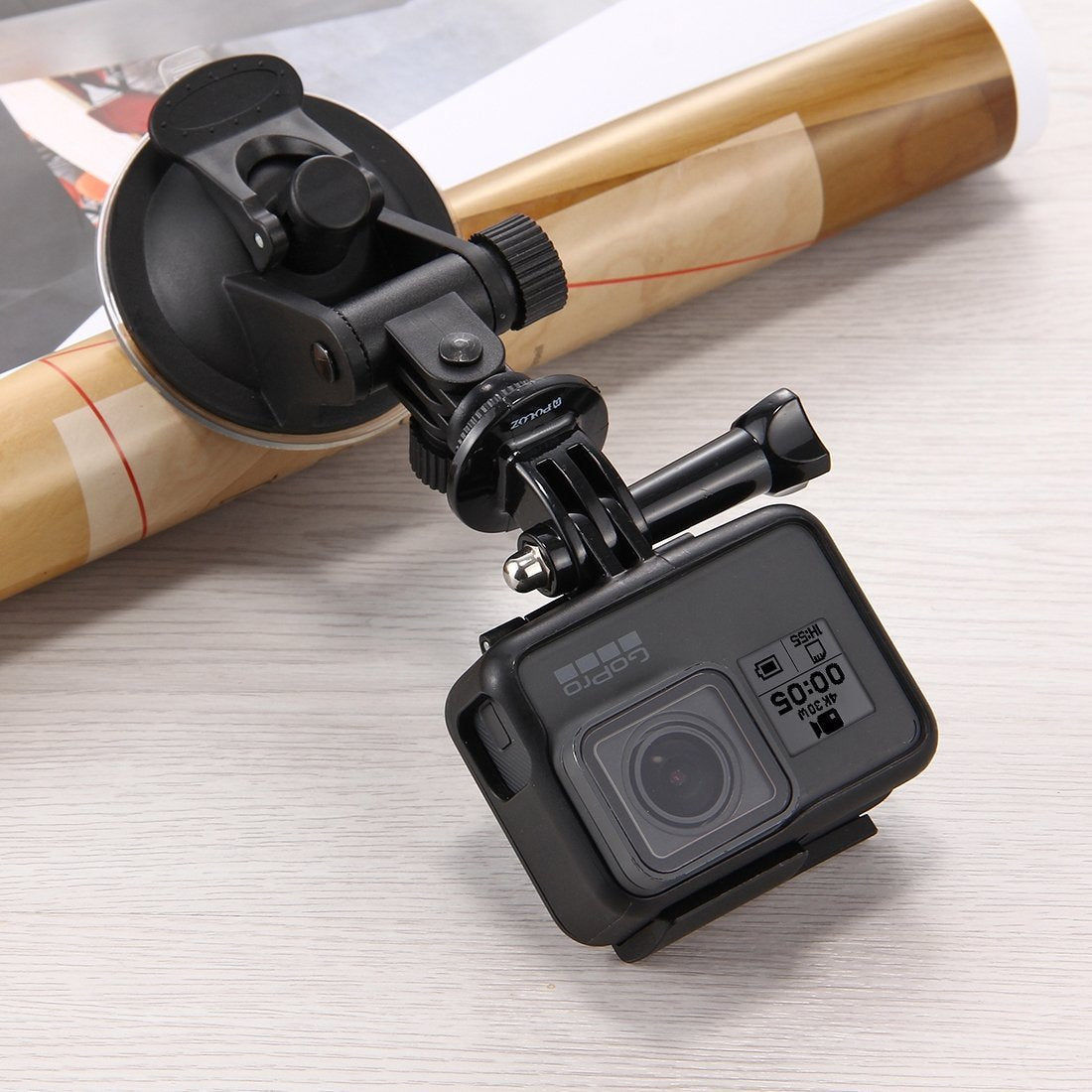 Puluz Car Suction Cup Mount With Screw Tripod Mount Adapter Storage Bag For Gopro Hero4 / 3+ / 3/2 / 1
