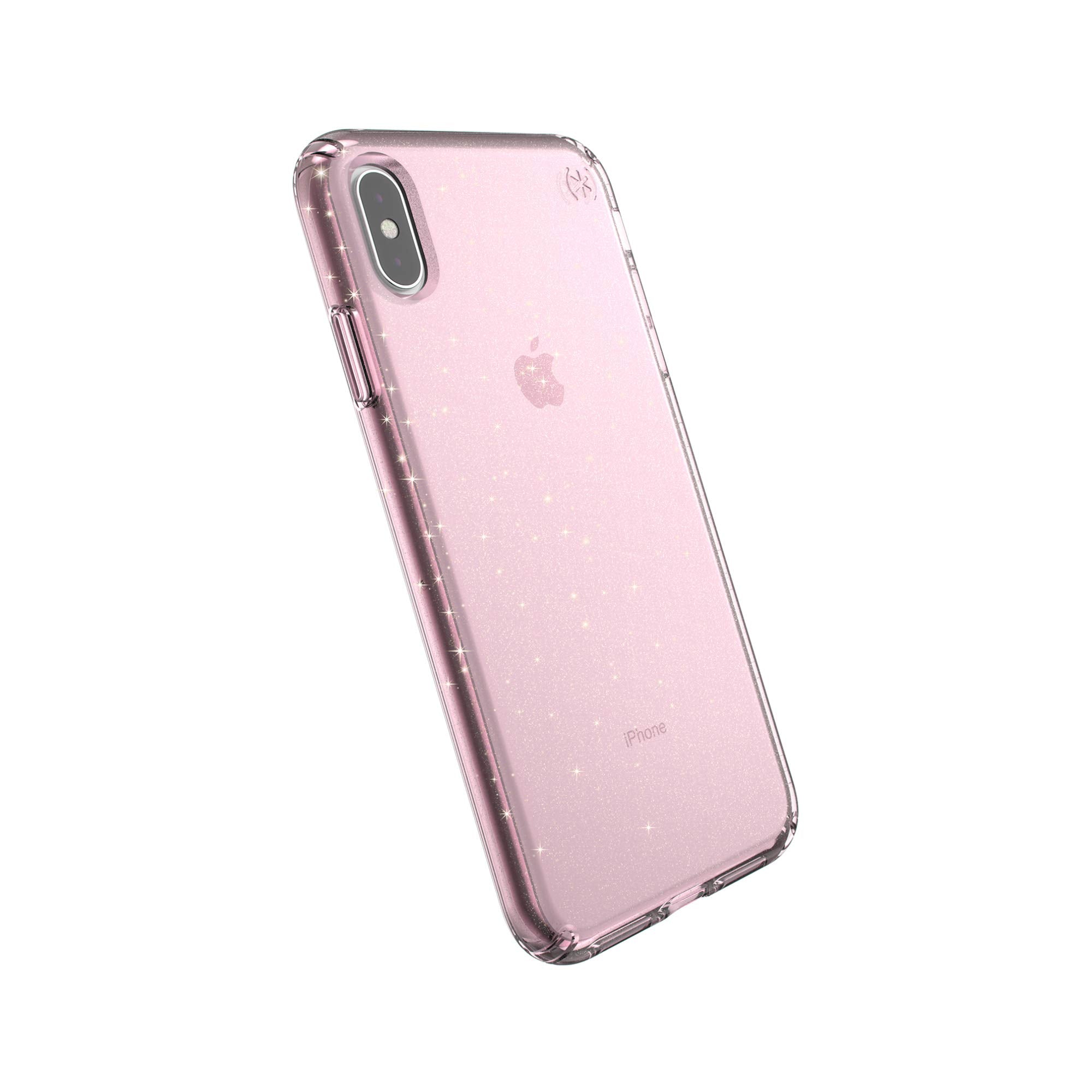Speck Products Compatible Phone Case For Apple Iphone Xs Max, Presidio Clear + Glitter Case, Bella Pink With Gold Glitter/Bella