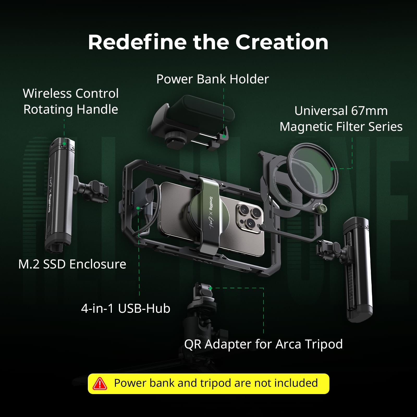 Smallrig X Brandon Li All-In-One Mobile Video Kit, Universal Quick Release Phone Video Rig Kit For Iphone For Samsung For Pixel,