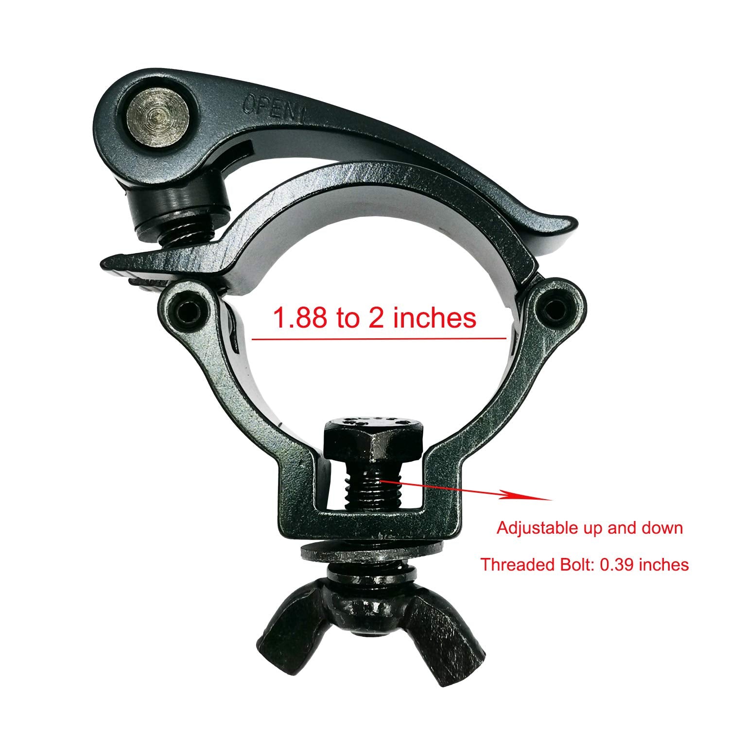 Lighting Clamp 2 Inch Truss Quick Release Mount Heavy Duty 220 Lbs Fit 48 51Mm Od Pipe Truss F34 Black