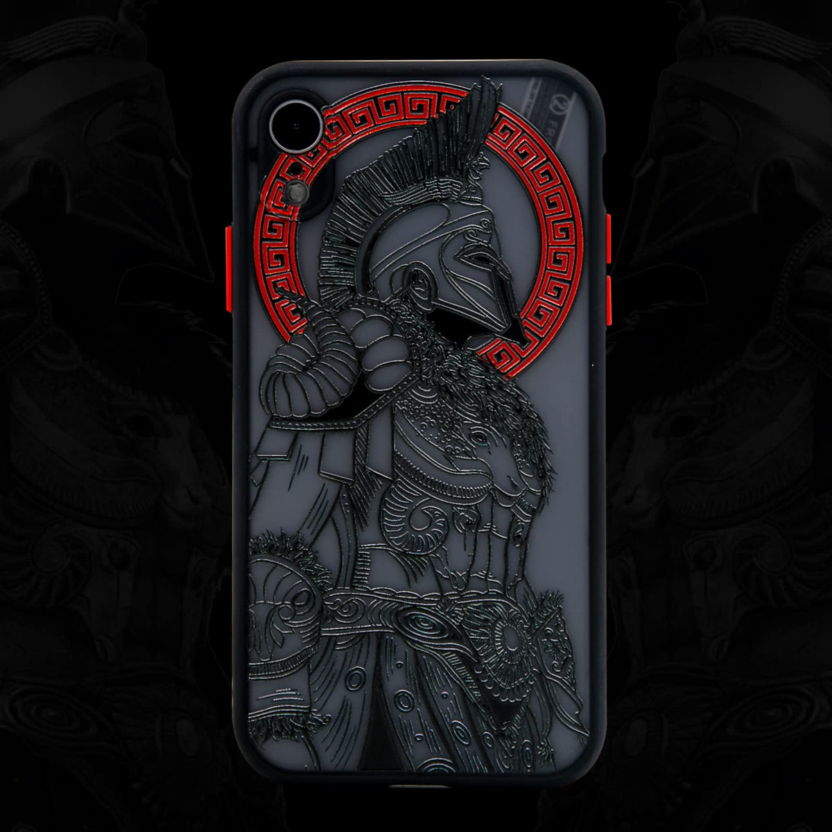 Cool Gladiator Phone Case With 3D Embossed Compatible For Iphone Xr Clear Frosted Trendy Iphone Case