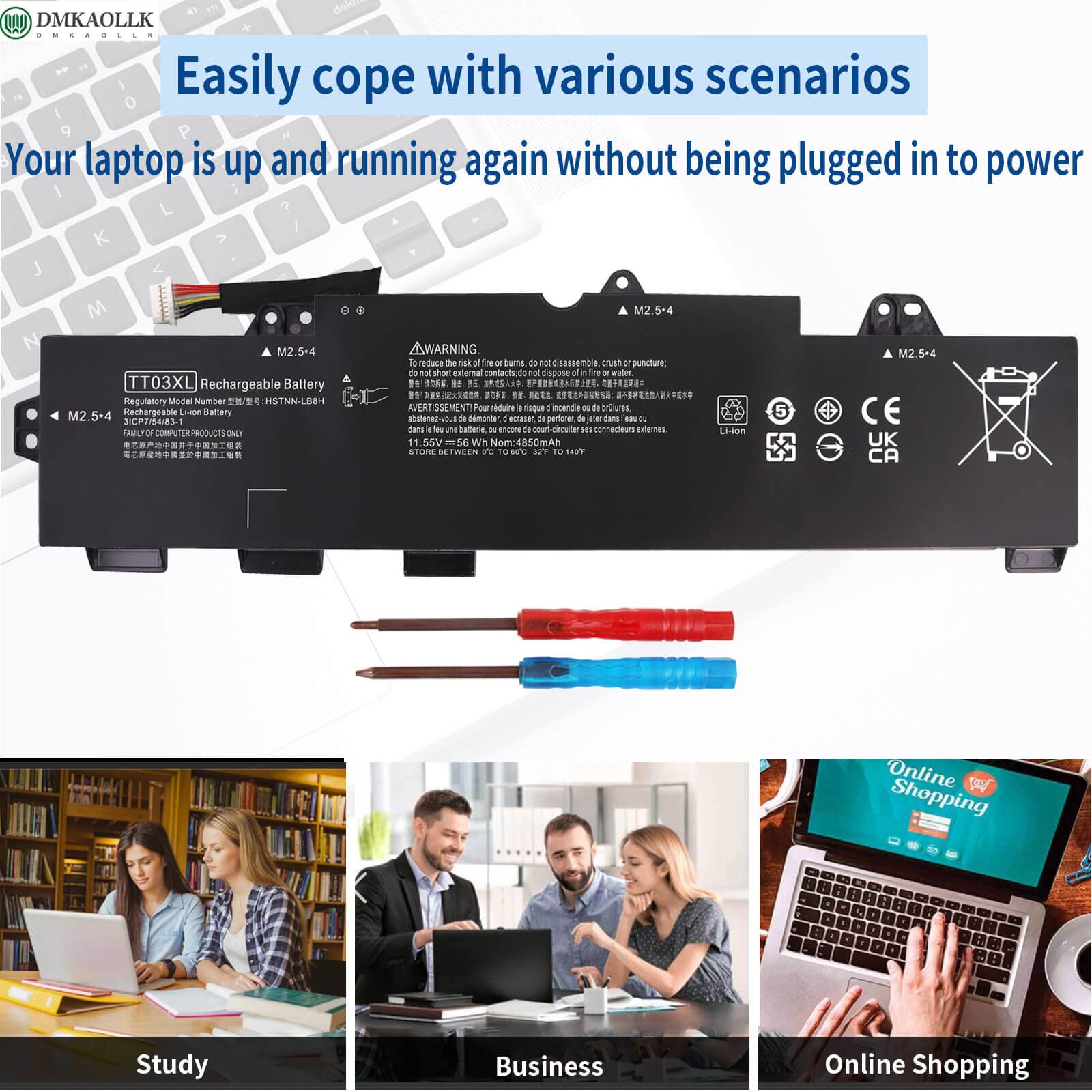 Dmkaollk Tt03Xl 932824 421 Laptop Battery For Hp Elitebook 850 G5,Elitebook 755 G5,Elitebook 850 G6,Zbook 15U G5 G6 Series Tt030