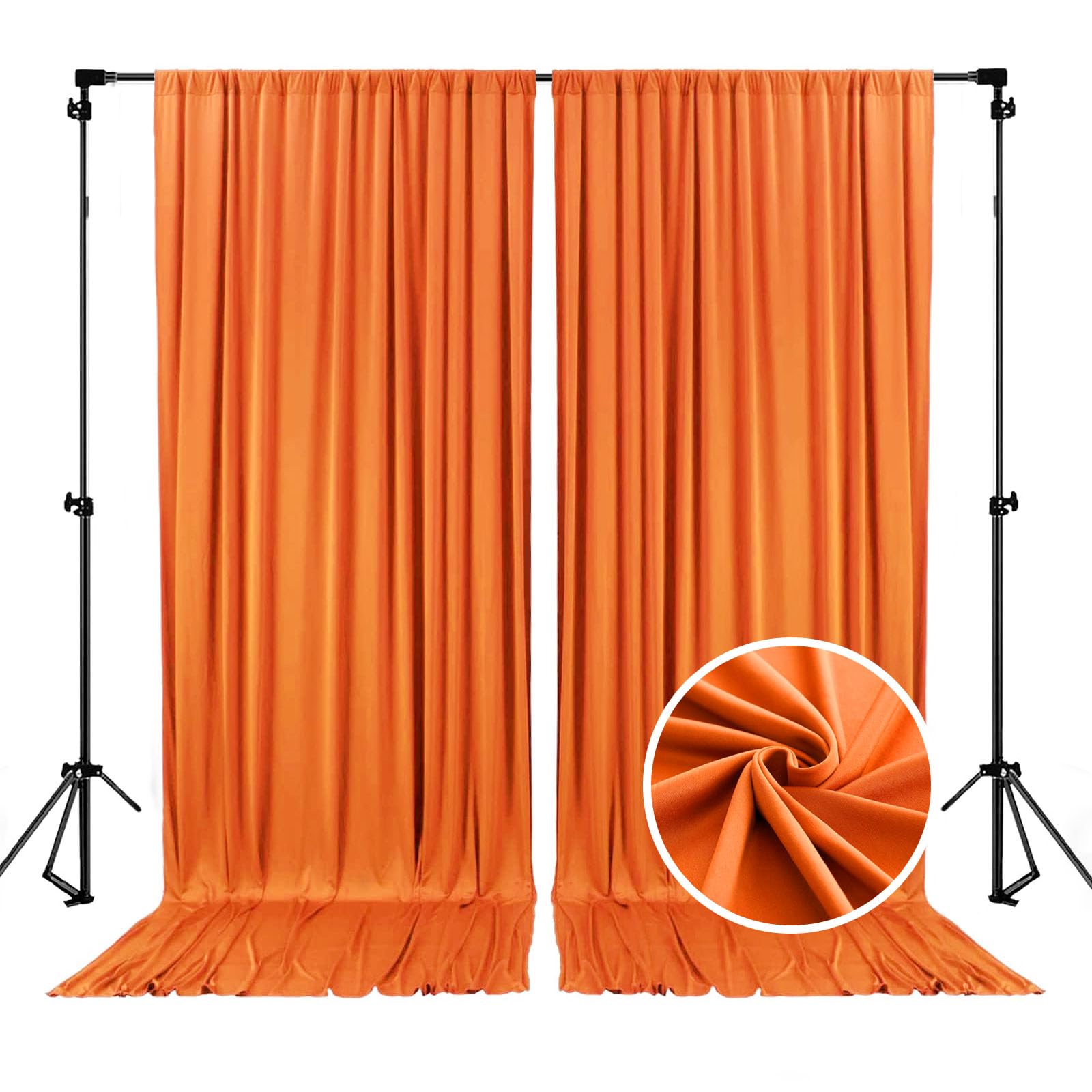 10 X 10 Feet Orange Backdrop Curtain For Partie, Background Curtains For Photoshoot, Birthday, Wedding, Halloween, Thanksgiving,