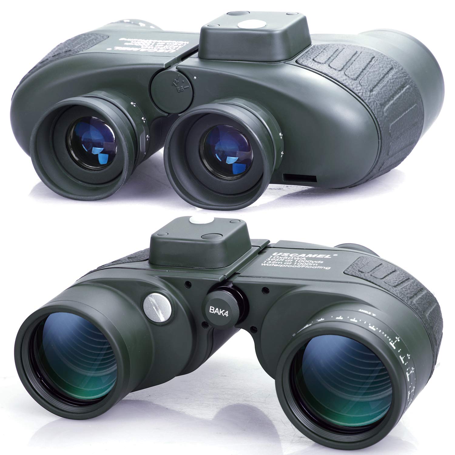 Uscamel 10X50 Marine Binoculars For Adults With Rangefinder Compass, Waterproof Marine Binoculars For Sailing Boating Fishing
