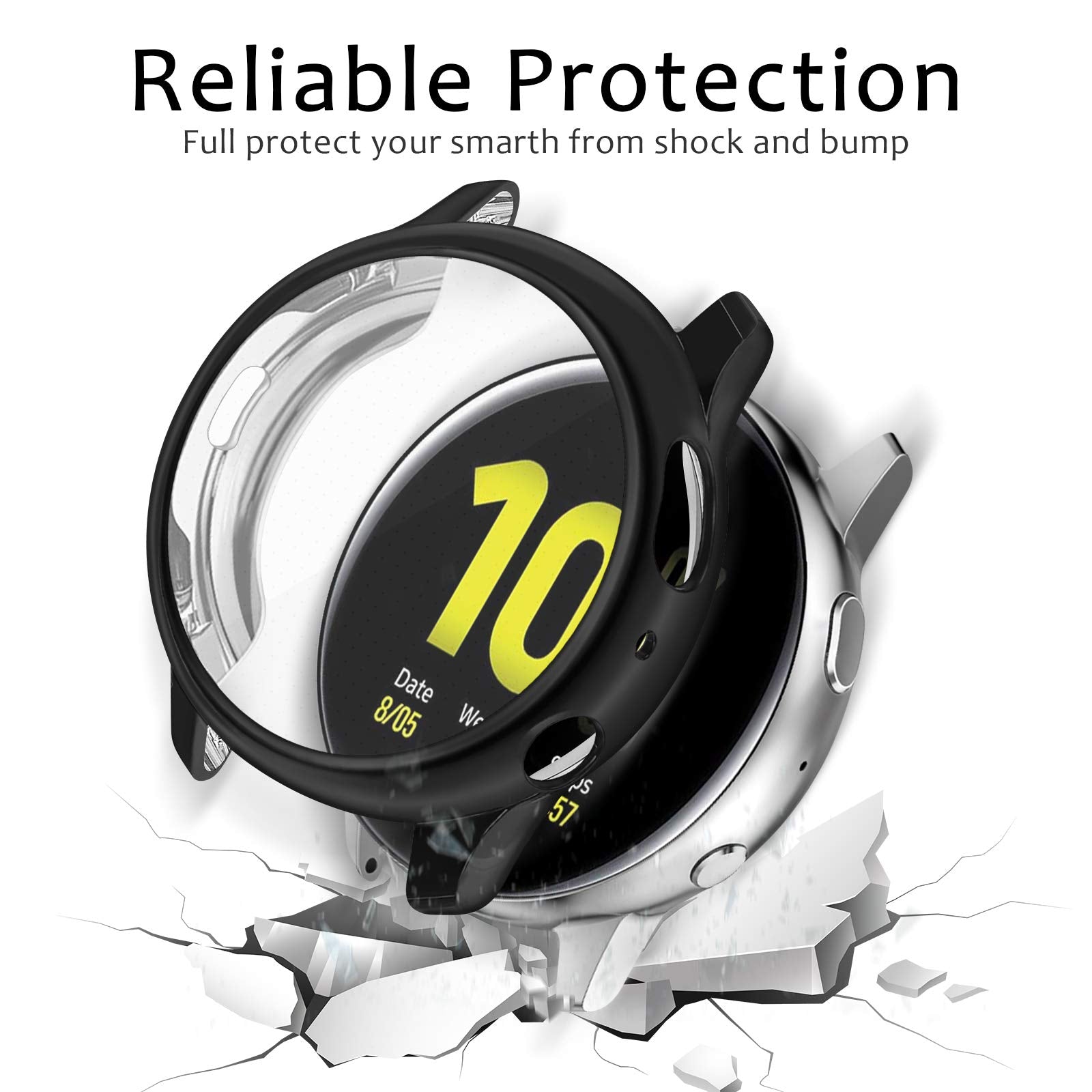 Amzpas [4 Pack] Compatible With Samsung Galaxy Watch Active 2 Screen Protector Case 40Mm, Soft Tpu Full Around Cover For Samsung