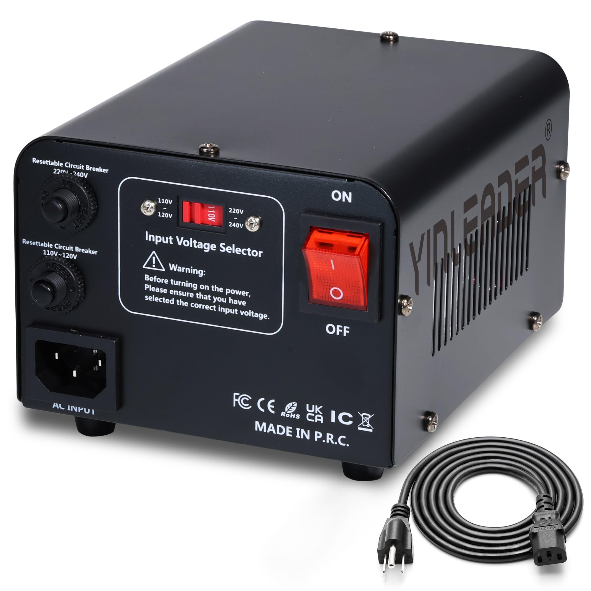 Yinleader Voltage Converter Transformer Step Up/Down Power Converter 110/120V To 220/230/240V For Use European, Uk And More Over