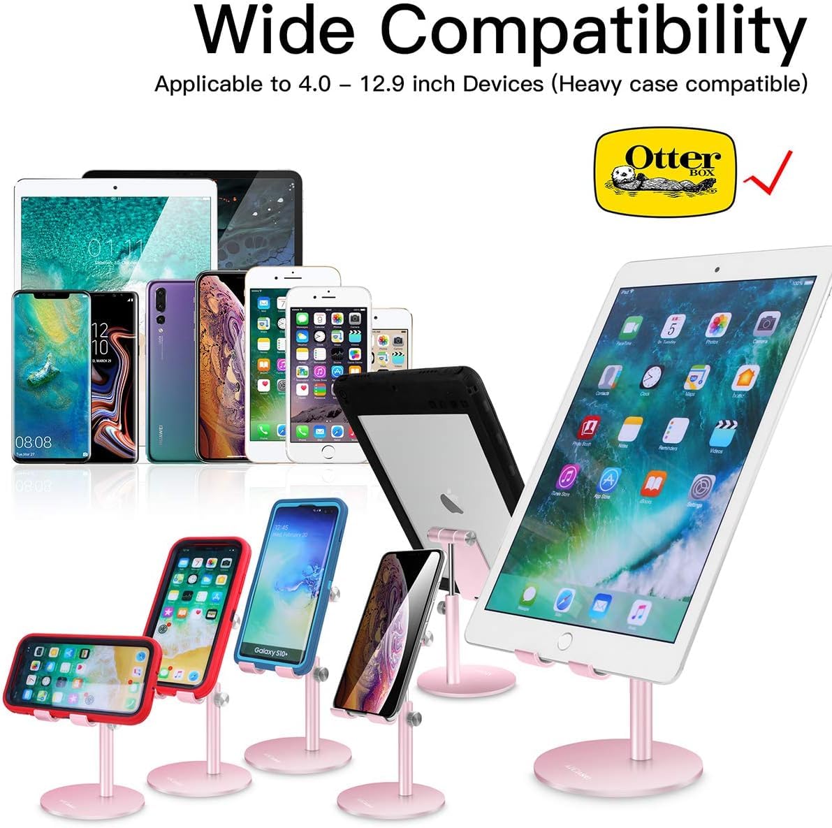 Aicase Tablet/Phone Stand, Universal Multi Angle & Height Adjustable Stand, Desktop Holder For Ipad Pro 10.5/9.7/12.9, Air Mini