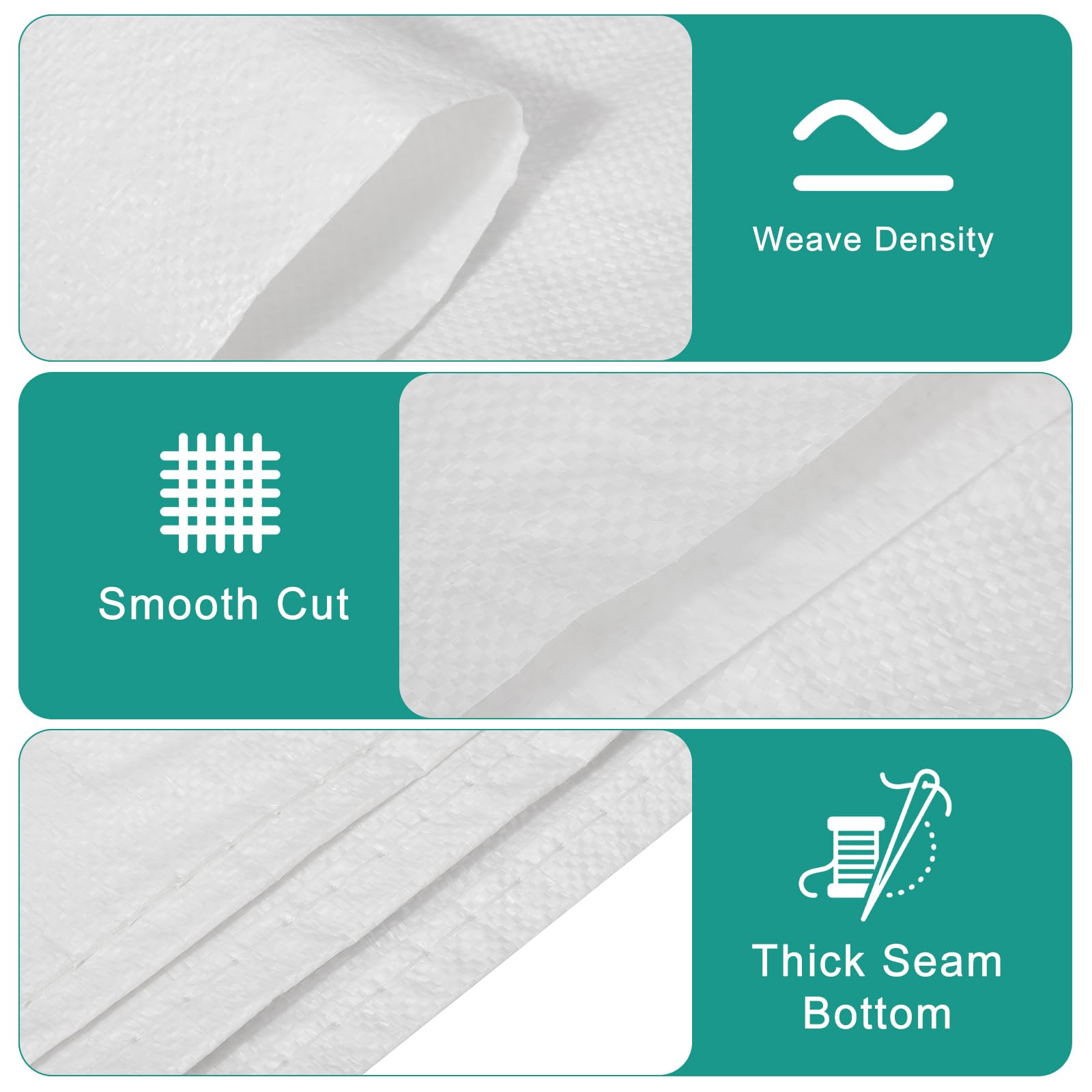 Windyun 200 Pcs White Empty Sandbags With Ties 18 X 30 Inch White Woven Polypropylene Sandbags Bulk, Heavy Duty Sandbags Flood W