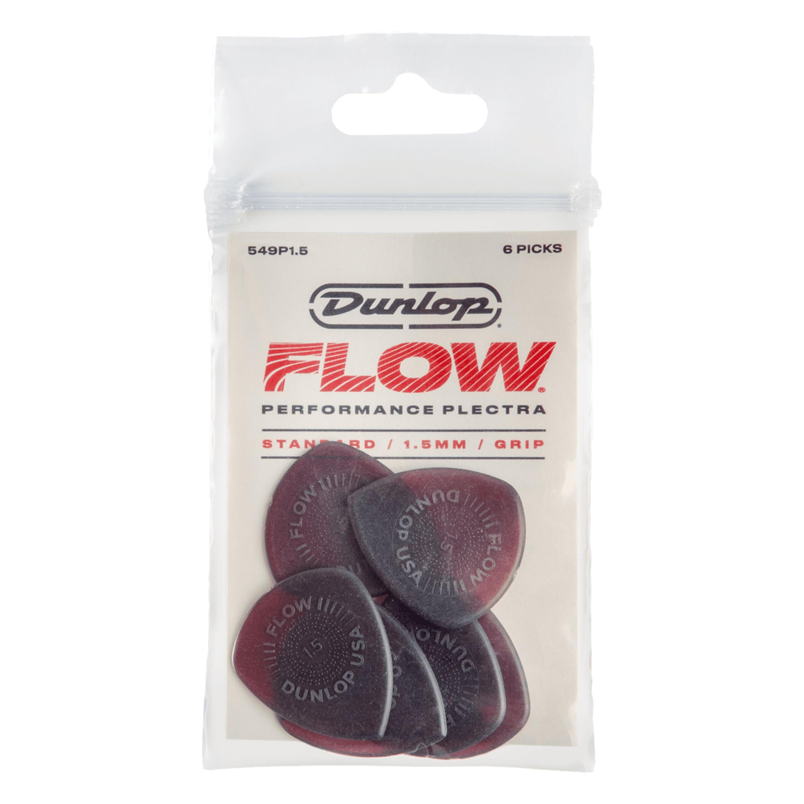 Jim Dunlop Flow Standard Grip 1.5Mm Guitar Picks (549P1.5)