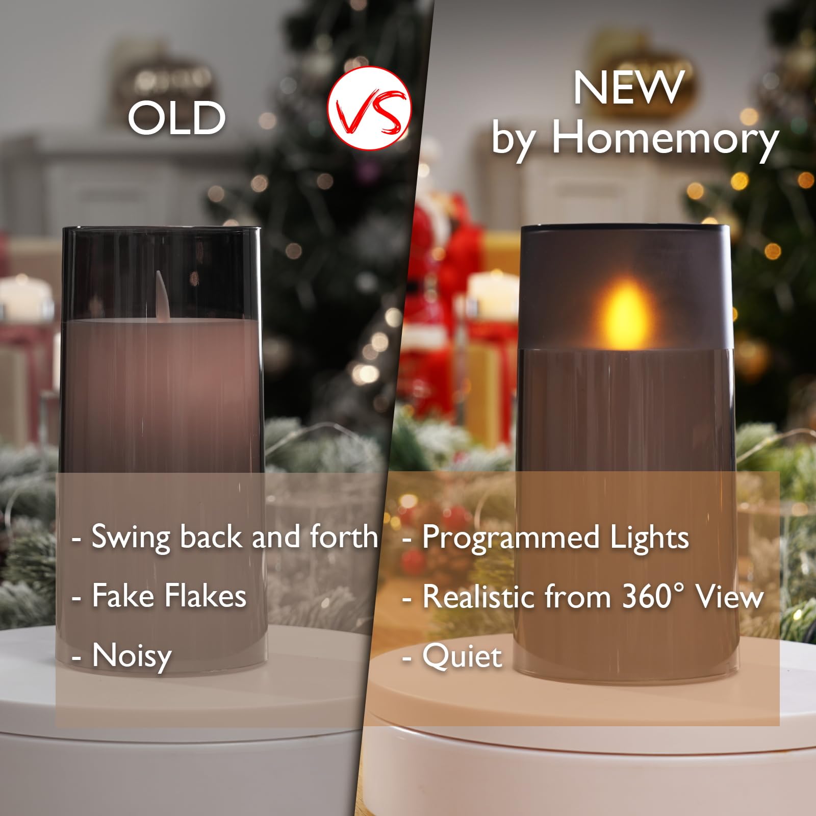 Homemory Realistic Flickering Flameless Candles With Dancing Flame, Led Candles, Battery Operated Candles With Remote And Timers