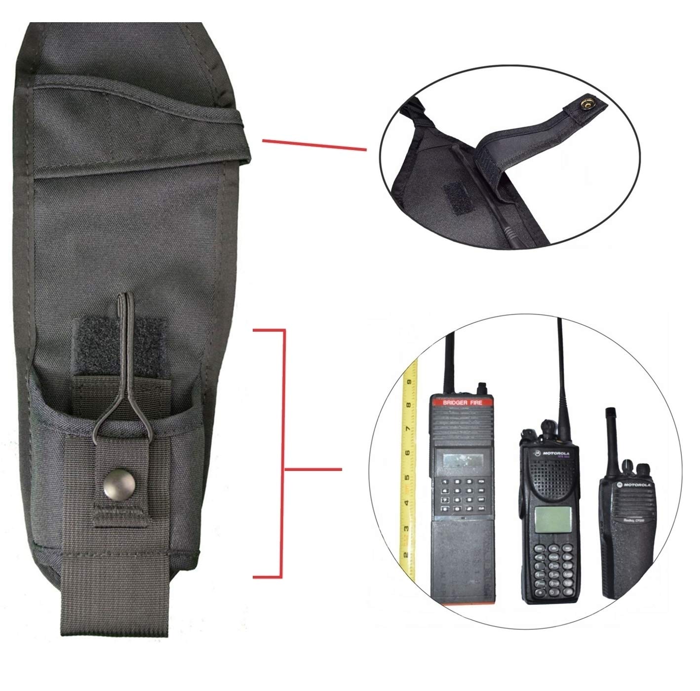Ush 300D Double Radio Shoulder Holster Chest Harness With An Adjustable Radio Pouch Fits All Medium To Large Motorola Icom Verte