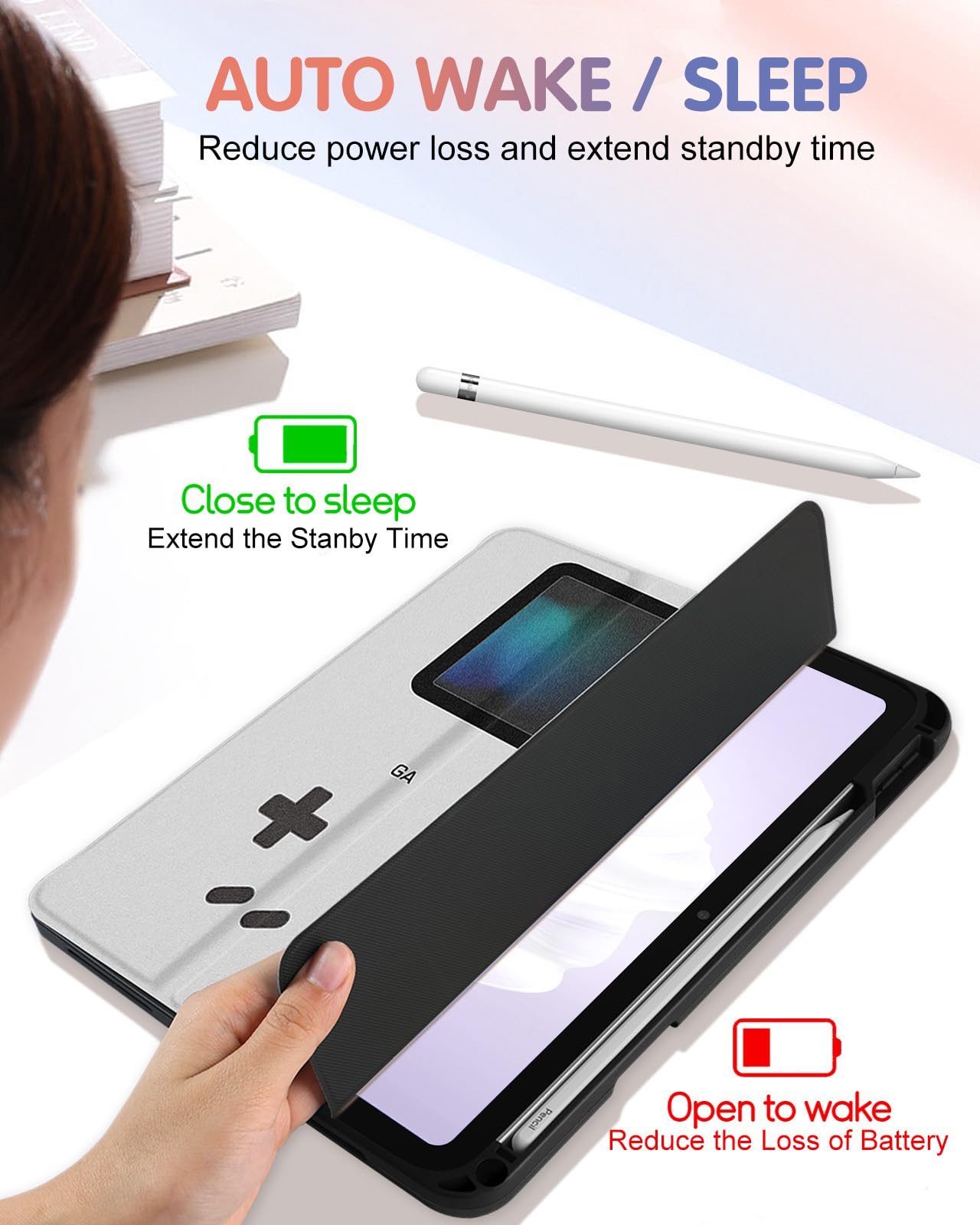 Wazzasoft For Apple Ipad 10Th Generation Case 10.9 Inch Cute Men Boys Kid Folio Cover Teens Video Game Design Cool Fun Funny Pen