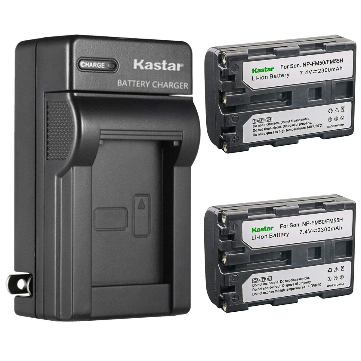 Kastar 2 Pack Battery And Ac Wall Charger Replacement For Sony Np Fm30, Np Fm50, Np Fm55H, Np Qm50, Np Qm51, Np Fm70, Np Fm71, N
