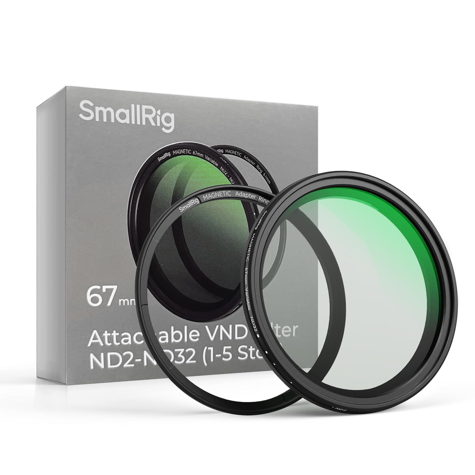 Smallrig 67Mm Magnetic Variable Nd Filter Nd2 Nd32 (1 5 Stops) + 67Mm Threaded Filter Ring, No X Cross Hd Optical Glass Waterpro