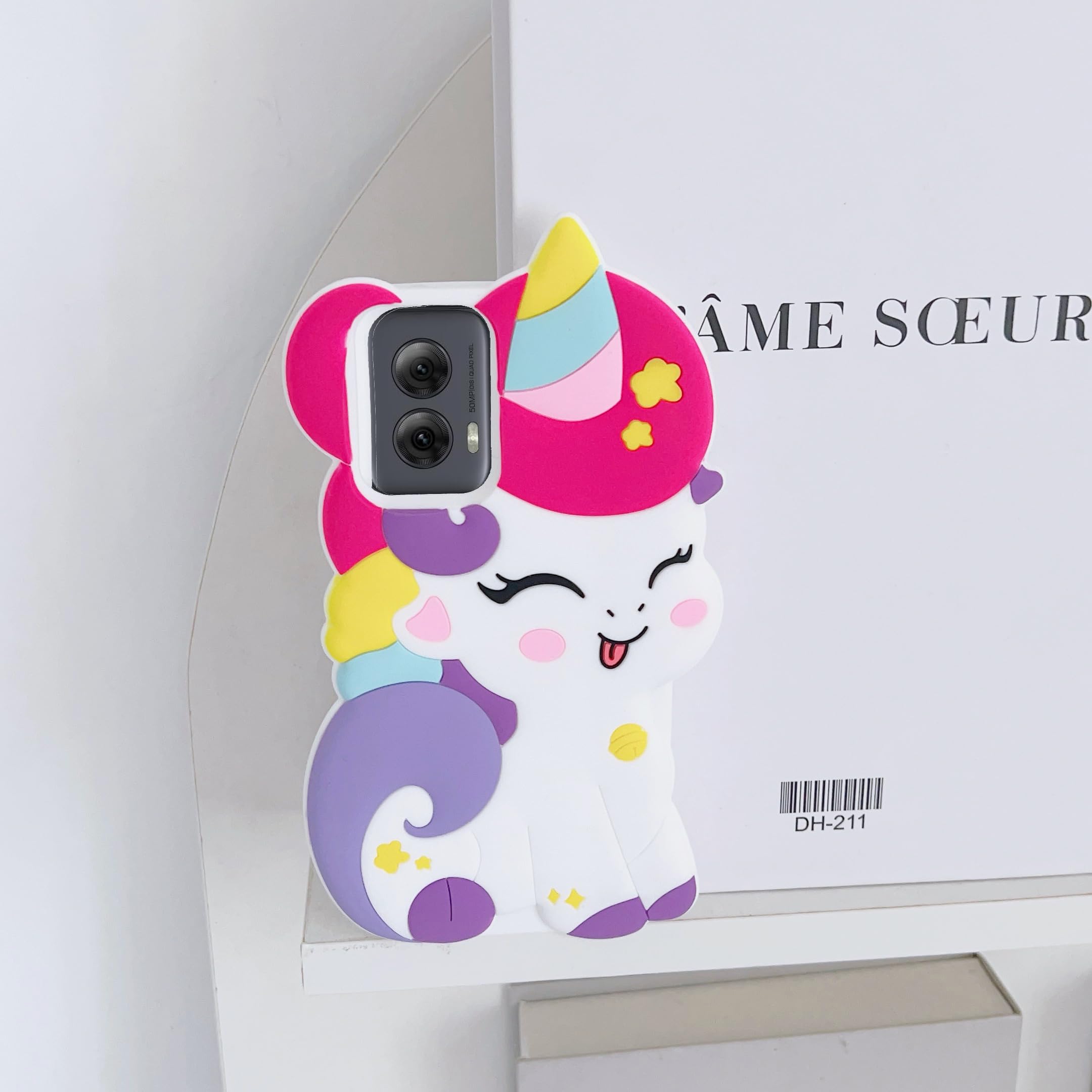 Wifantien 3D Cute Unicorn Soft Case For Moto G Power 5G 2024,Cartoon Kawaii Fashion Character Unicorn Horse Kids Girls Women Sof