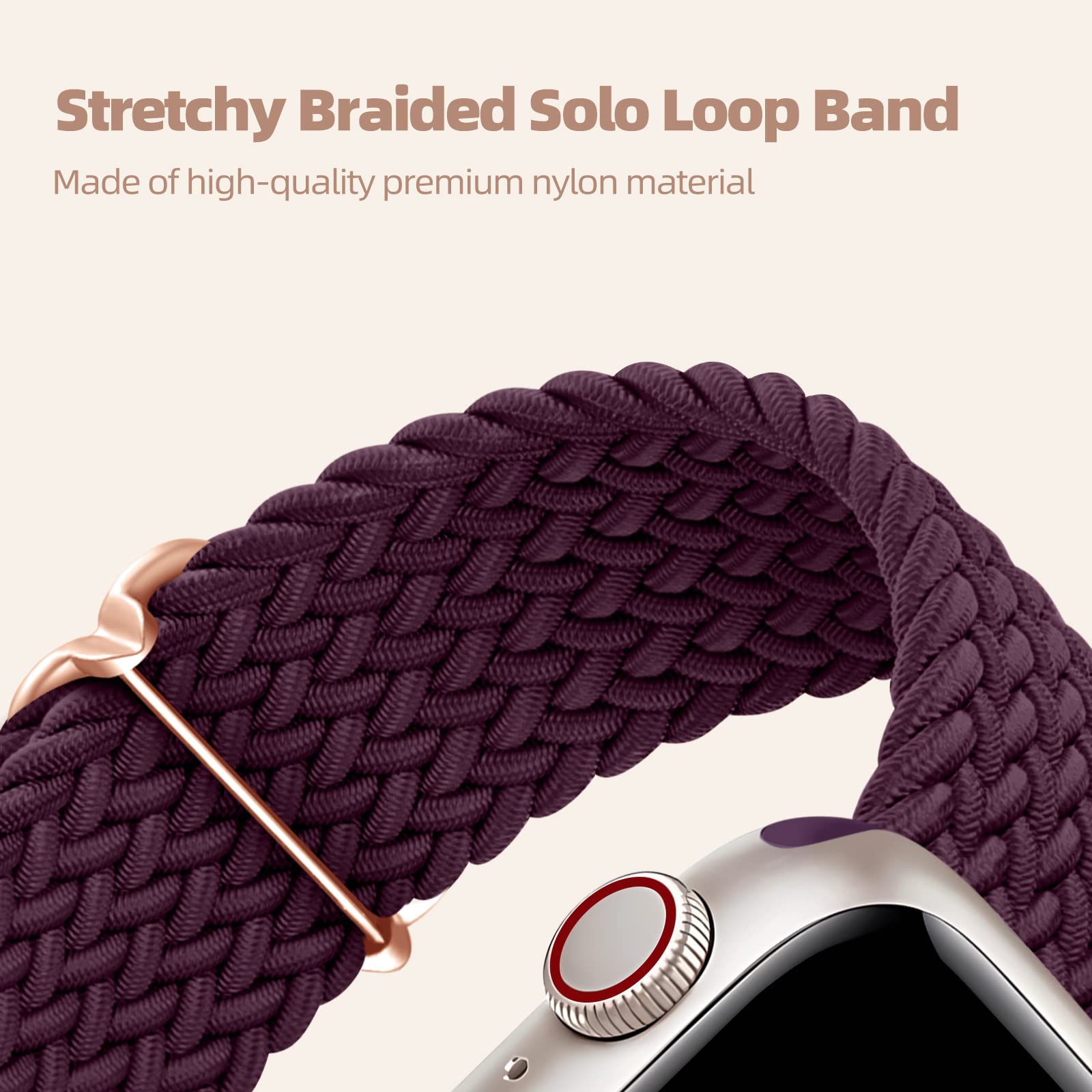 Daqin 4 Pack Stretchy Solo Loop Compatible With Apple Watch Band 42Mm 44Mm 45Mm 49Mm, Nylon Elastic Braided Replacement Strap Fo