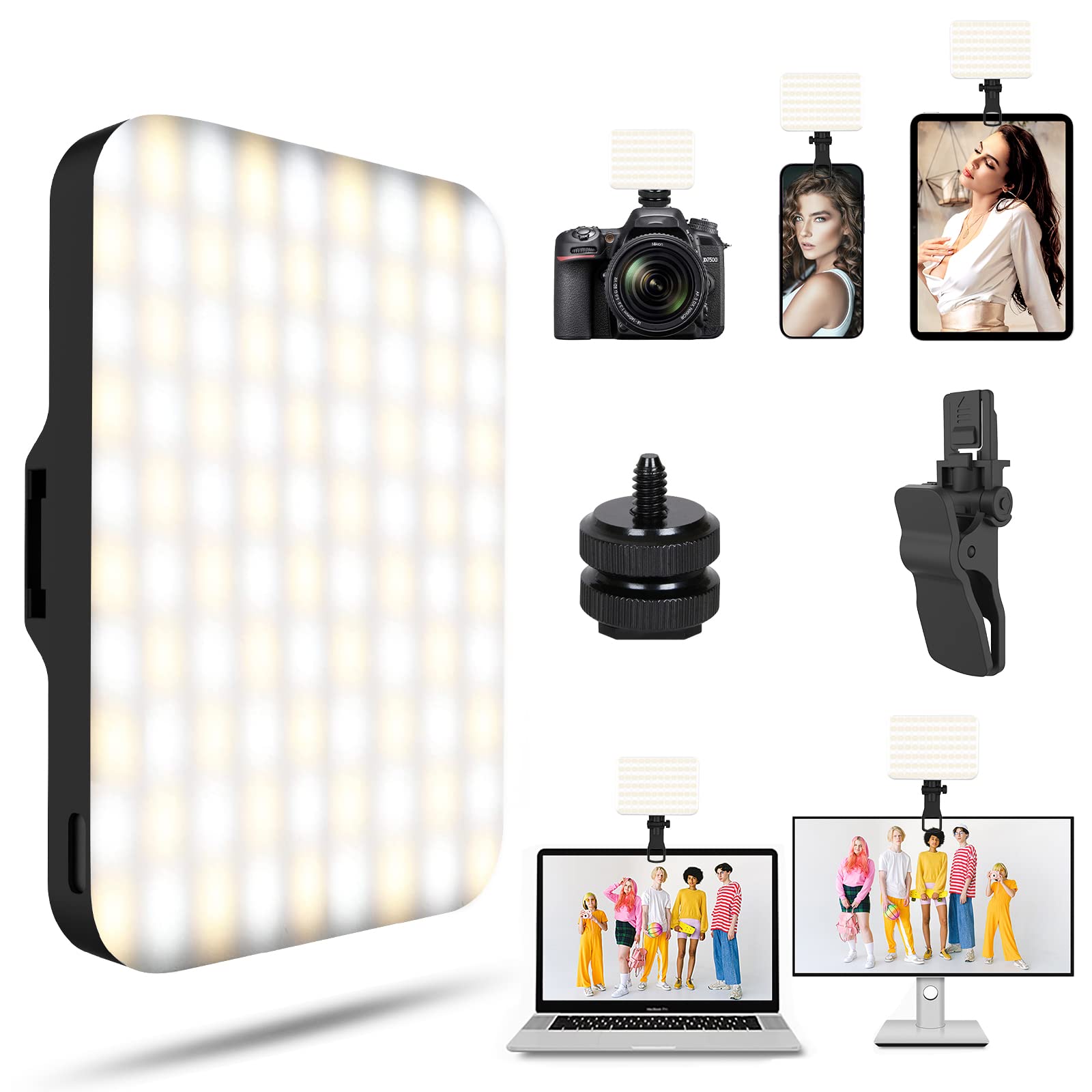 Selfie Light   Bansine Usb Rechargeable Led Phone Light   Portable Photo Light With 97+ Cri, Up To 6500K Color Temperature Phone