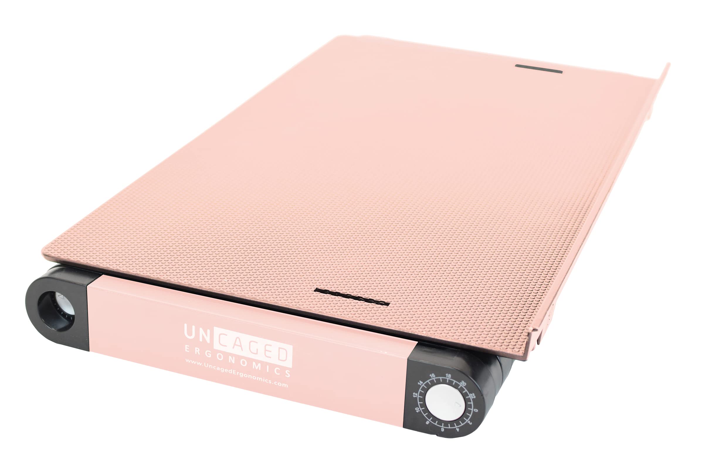 Workez Best Adjustable Laptop Cooling Stand & Lap Desk For Bed Couch W/Mouse Pad. Ergonomic Height Angle Tilt Aluminum Desktop Tray Portable Macbook Computer Riser Table Cooler Folding Holder Pink