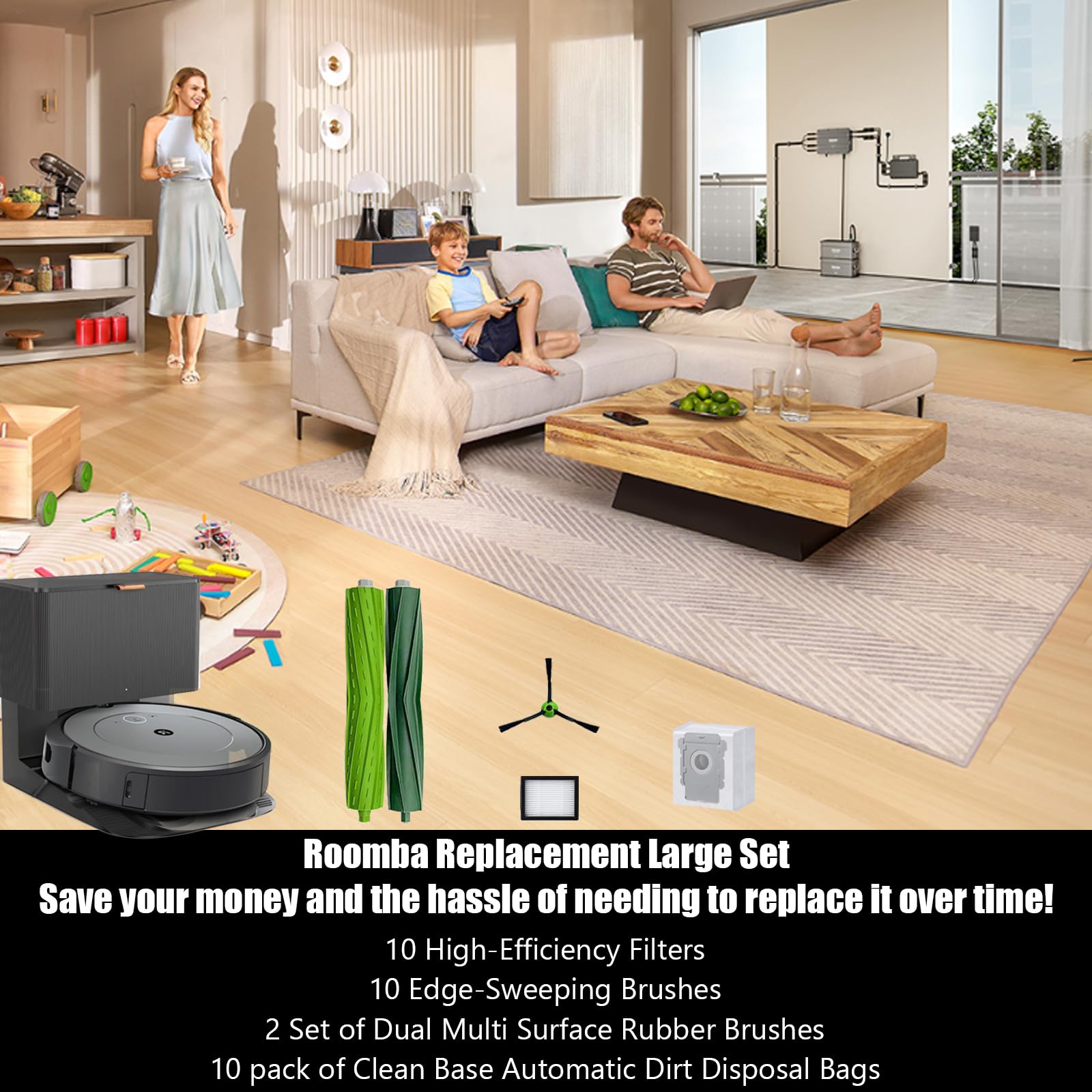 Replacement Parts For Roomba I7 I7+ I3 I3+ I4 I4+ I5 I5+ I6 I6+ I8 I8+ J7 J7+/Plus J8 J8+ E5 E6 E7 Robot Vacuum Accessories,2 Ru