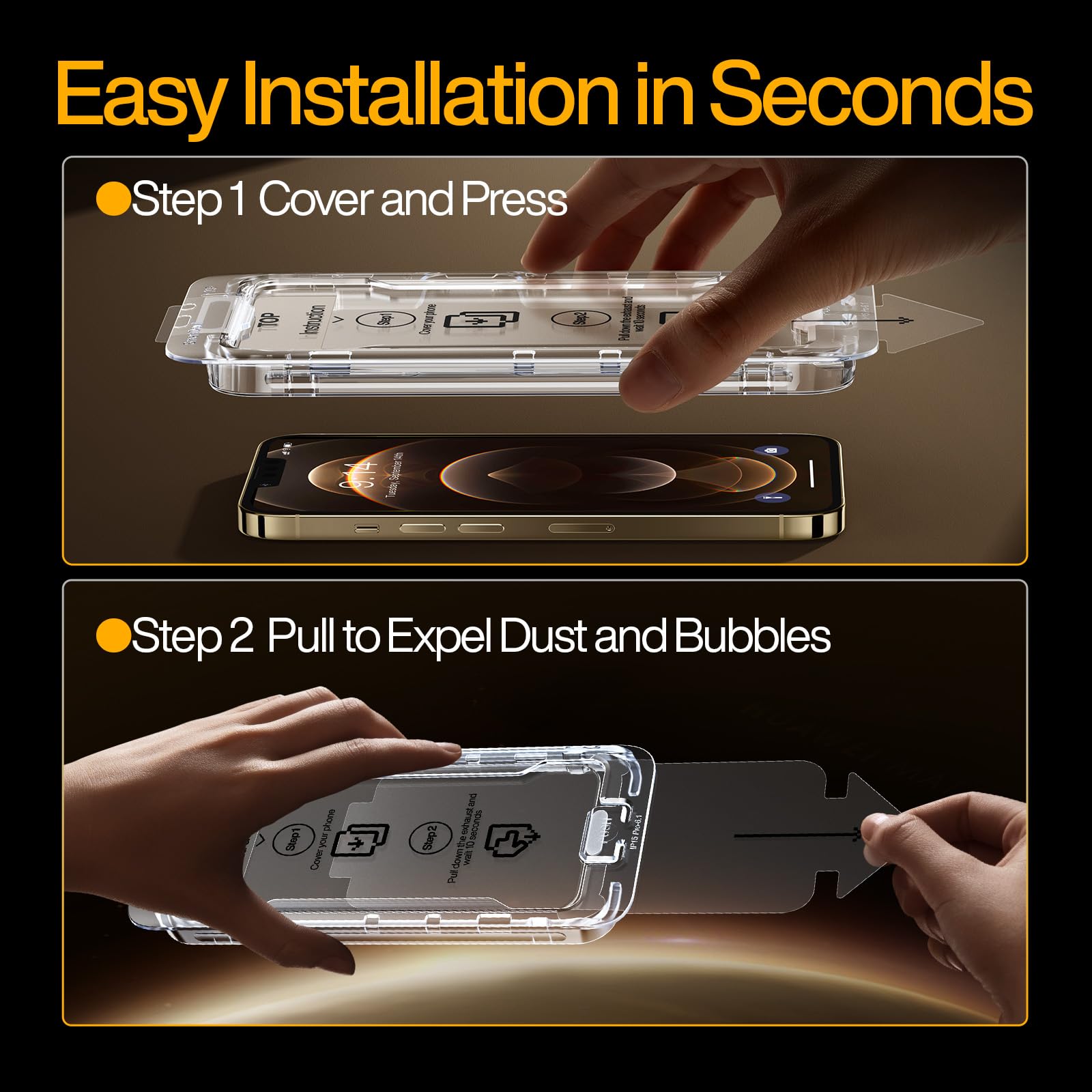 Smartdevil 3 Pack Screen Protector For Iphone 12 Pro Max (6.7 Inch) Tempered Glass, Hd Clear Film, Easy Installation, Dust Free