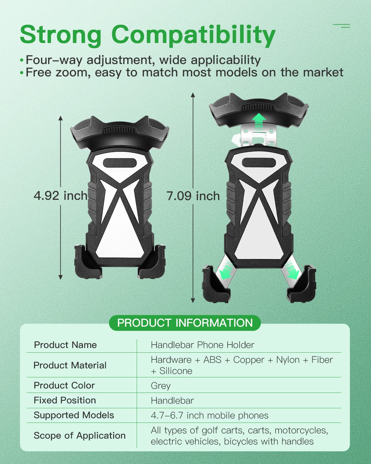 Ilvgolf Universal Phone Holder Golf Cart, Phone Mount For Bike, Bicycle, Push Cart, Boat, Car, Stroller, Motorcycle, Fits Most M