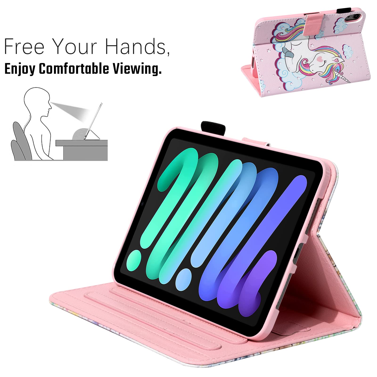 Dteck For Ipad Mini (A17 Pro/A15) Case 7/6Th Generation (2024/2021 Release) 8.3 Inch, Pu Leather Protective Case With Auto Sleep